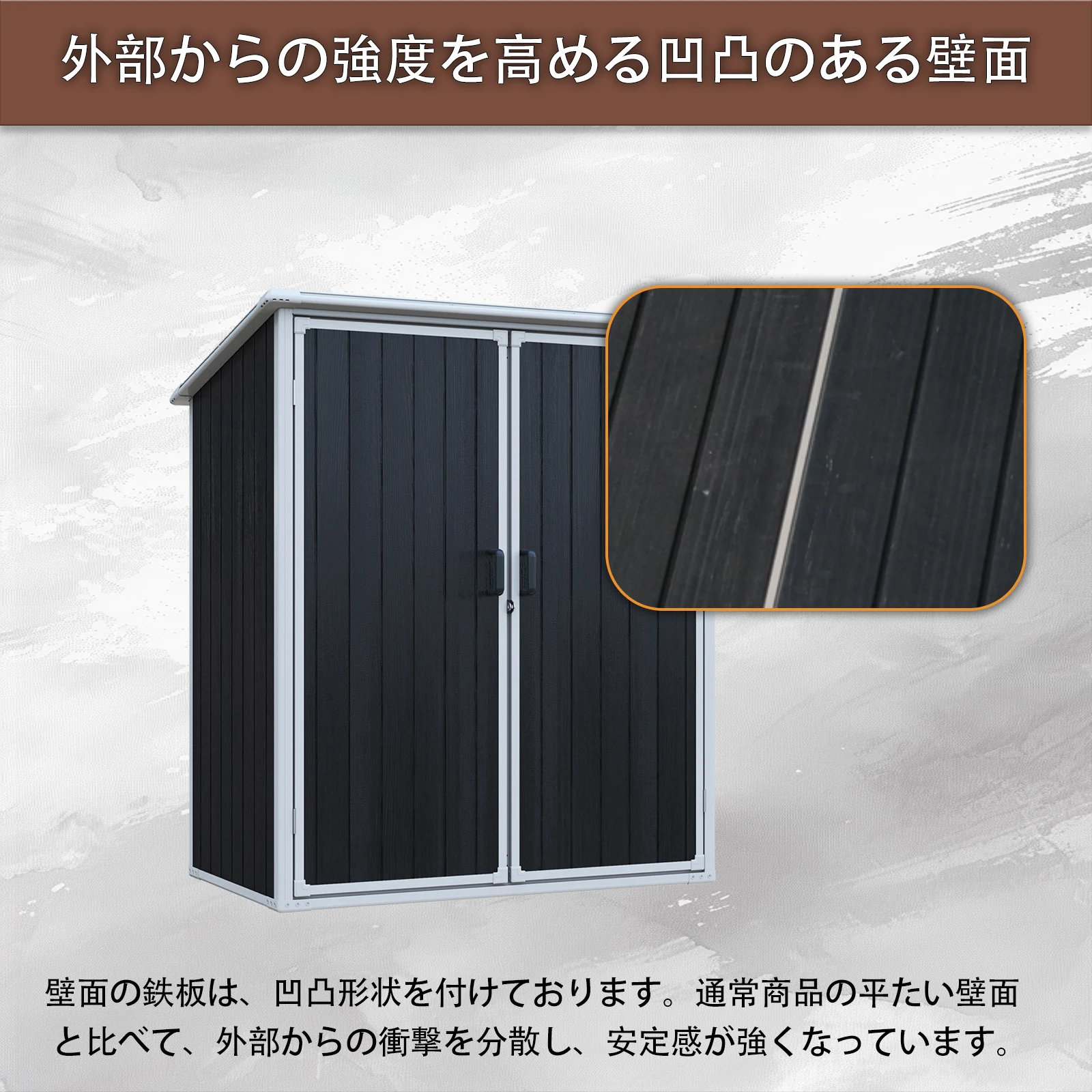 物置 屋外 樹脂製 大型 戸外収納庫 幅154*奥行き96*高174 窓付き 床板付き 頑丈 大容量 サビ防止 防水 ガーデニング 庭