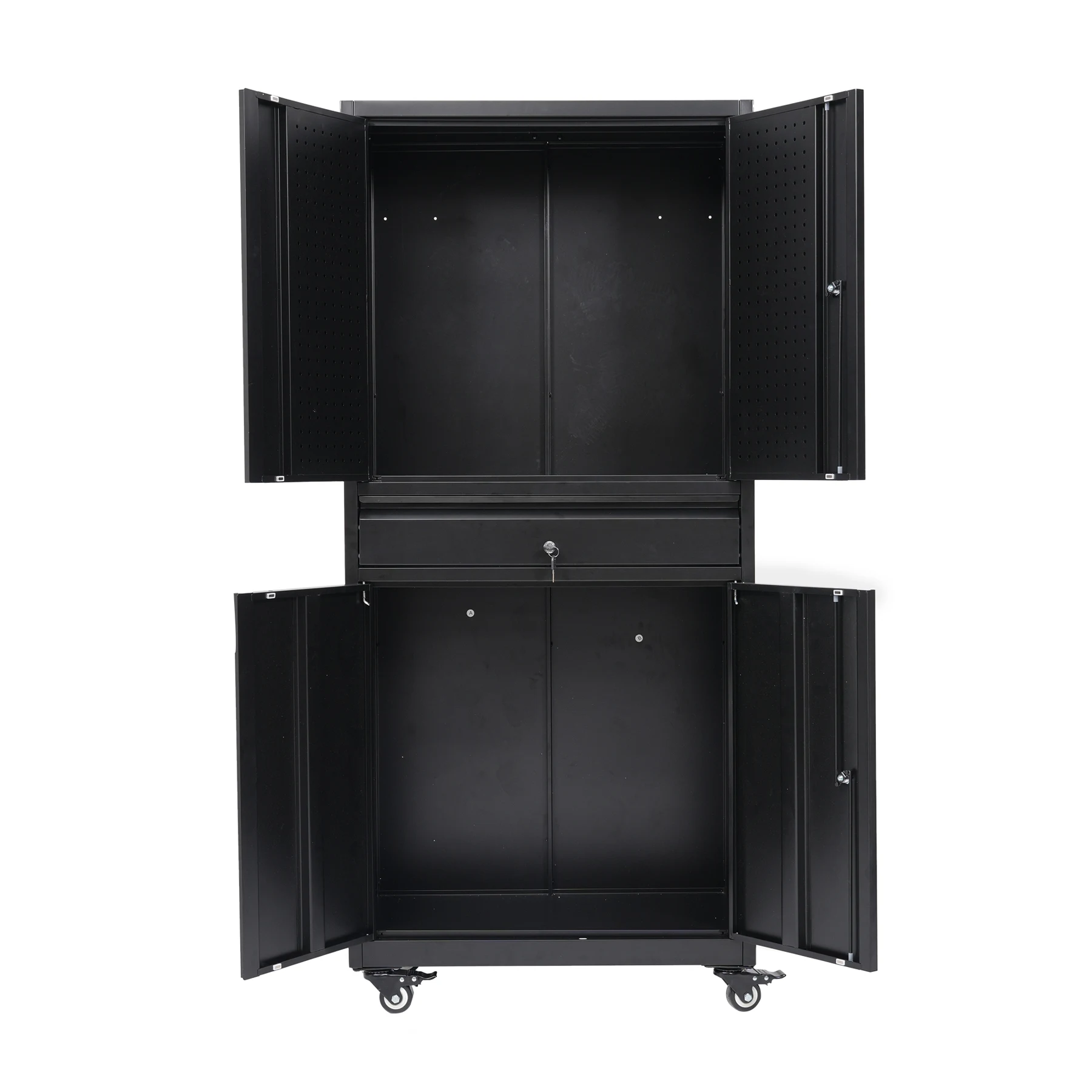 ツールキャビネット ロッカー 大型倉庫 ツールワゴン ツールカート 耐荷重150kg W76cm×D38cm×H170cm工具カート ロールキャビネット スチール ローラーキャビネット DIY 有孔ボード付き 鍵付き キャスター付き ロック付き 新作