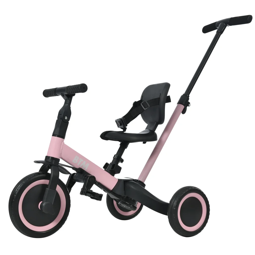三輪車 足けりバイク 一台4役 ベビーカー かじとり 手押し棒付 子供用三輪車 子供自転車 3輪 キッズ 幼児 自転車 バイク ペダル付き コントロールバー付き 乗用玩具 軽量 誕生日 1-5歳 組み立て簡単 プレゼント