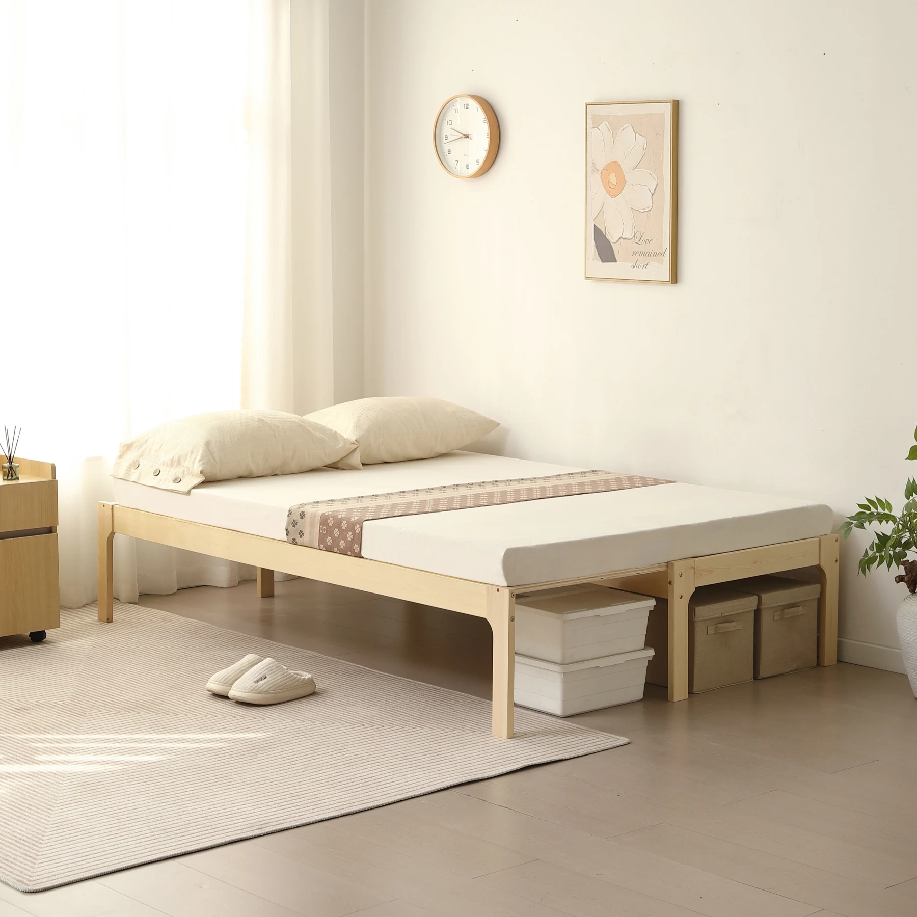 【幅140cm】ソファベッド ディベッド 木製 伸長式ベッド ダブル D 2way パイン材 フレームのみ すのこ シングル セミシングル セミダブル SS~D