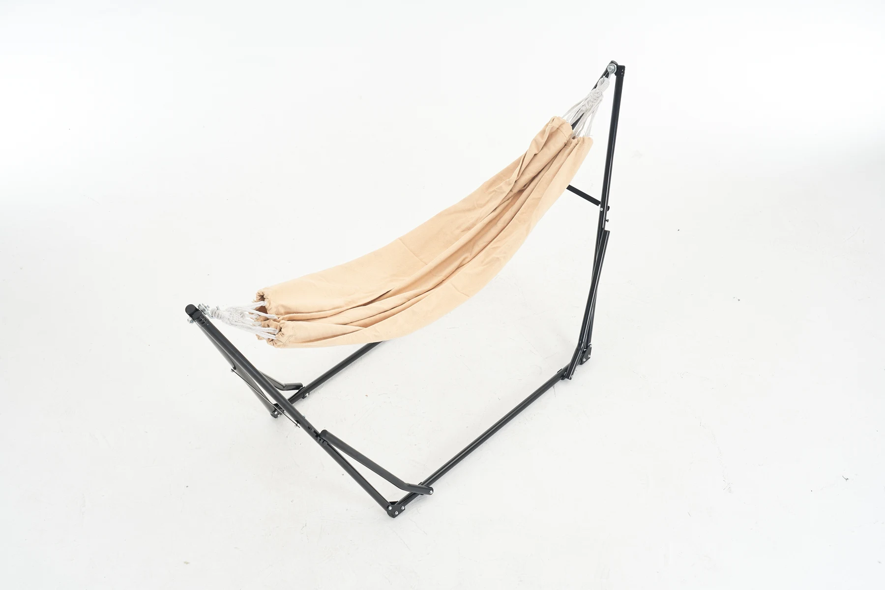 ハンモック (ライトブラウンハンモック+ダークブラウンチェア) 自立式 3 way ポータブルハンモック ハンガーフック 専用ケース付き チェアー 室内 折りたたみ おしゃれ