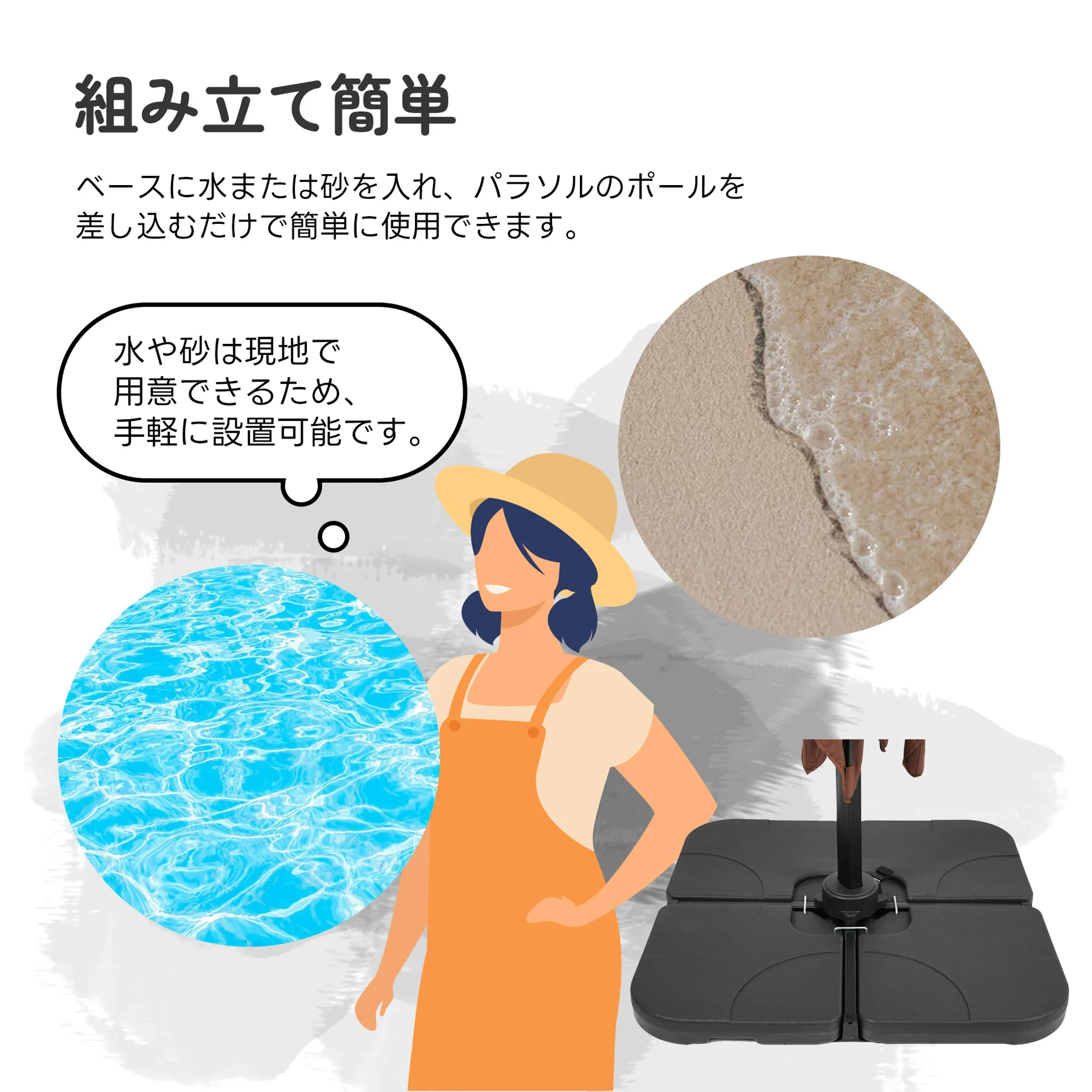 直径300cm 30+UPF紫外線 対策角度調整 2層 アルミ製 専用ベース付き パラソル ガーデンパラソル 長方形 大型 ビーチパラソル ガーデニング 庭 キャンプ 日傘 家庭での使用 商業利用 海辺 プール 海の家【グリーン】
