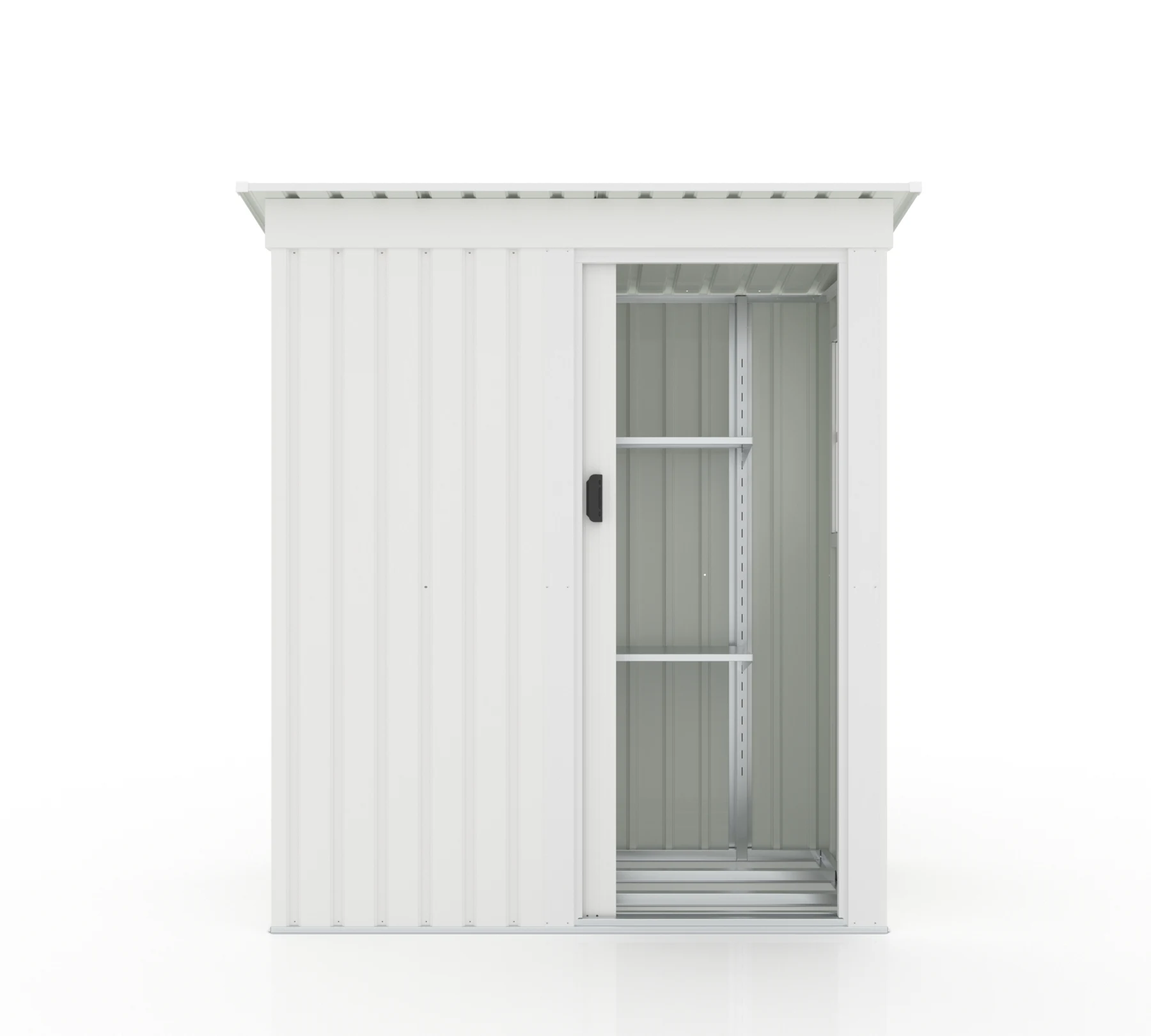 【 ホワイト 棚あり】物置 屋外 大型 倉庫 大型物置 戸外収納庫 物置 防水/耐侯 収納可能 ガーデン/庭/田畑/農場 頑丈 大容量 スチール 引き戸 補強フレーム付き 窓付き 可動棚付き 床なし
