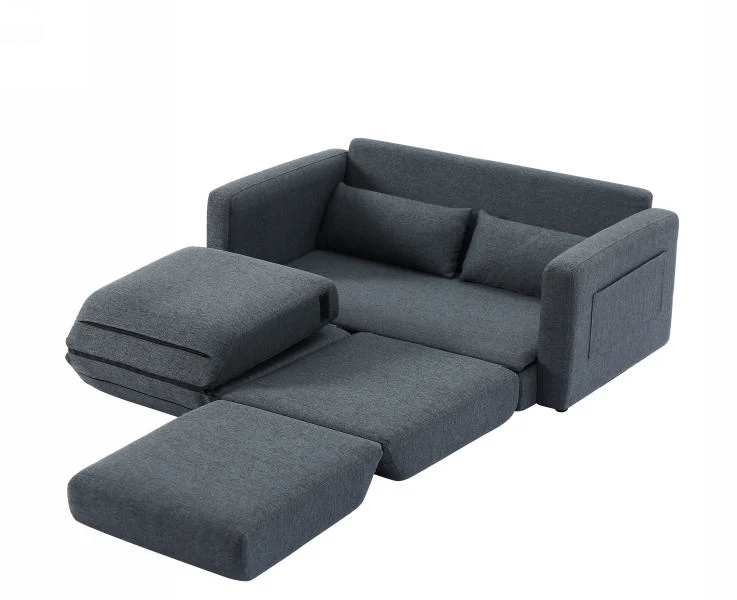 2 seater sofa ソファ 2人掛け 収納付き ファブリック 両側に肘掛け付き 木脚外し可能 ローソファ コンパクト ひとり暮らし カウチソファー