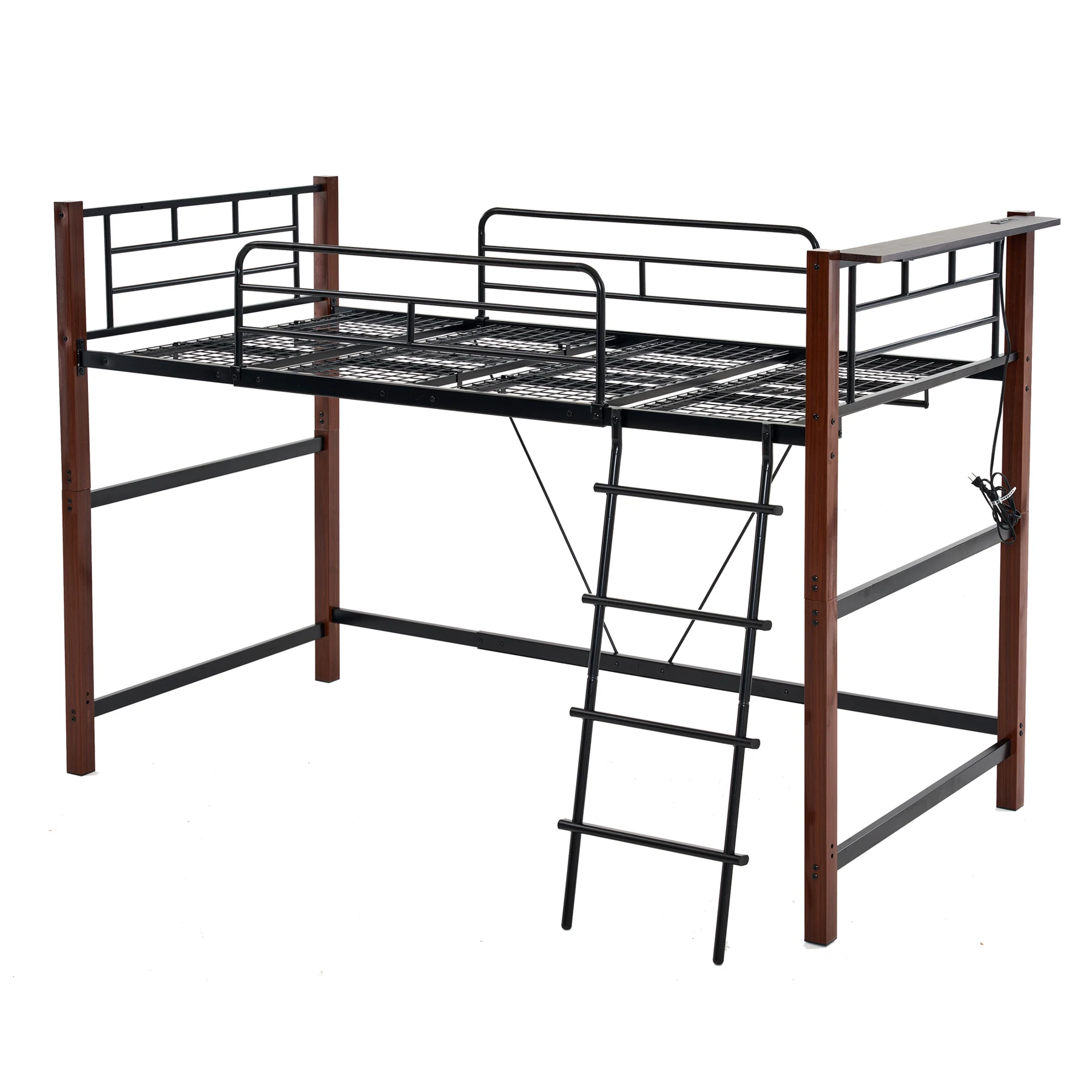 【高さ140cm】ロフトベッド パイプベッド シングル 耐荷重150kg システムベッド ロータイプ ミドルタイプ 棚 収納 北欧風 大人 一人暮らし ハンガーポール4本付属 送料無料 スチール 耐震 ベッド 子供部屋