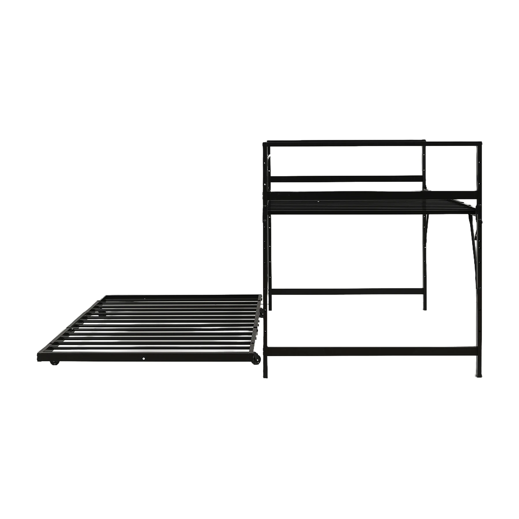 【高さ110cm】ロフトベッド 高いベッド 親子ベッド パイプベッド シングル システムベッド ロータイプ 収納 北欧風 大人 一人暮らし スチール 耐震 ベッド キャスター付き