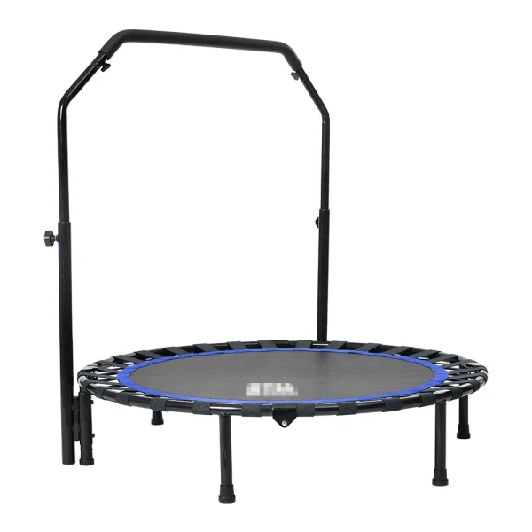 補助手すり付き トランポリン 耐荷重110kg 102cm ゴム ダイエット器具 健康器具 折りたたみ おもちゃ エクササイズ フィットネス 室内運動 あそび 家庭用 子供用 大人用 有酸素運動