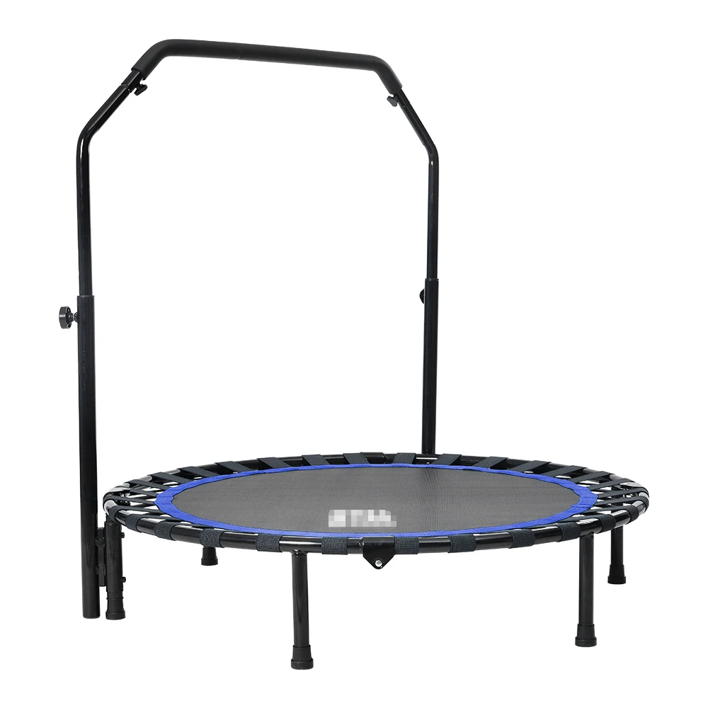 補助手すり付き トランポリン 耐荷重110kg 102cm ゴム ダイエット器具 健康器具 折りたたみ おもちゃ エクササイズ フィットネス 室内運動 あそび 家庭用 子供用 大人用 有酸素運動