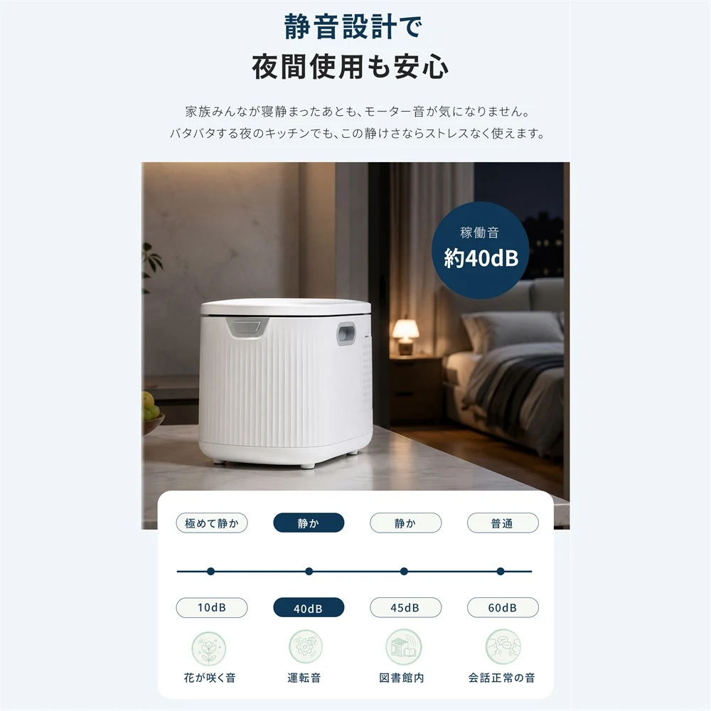 生ごみ処理機 家庭用 2.5L 乾燥 粉砕式 自動洗浄 大容量 生ゴミ90%以上削減 大容量 助成金対象 脱臭 活性炭 静音 生ごみ減量乾燥機 生ゴミ処理機 生ゴミ乾燥機 防臭 ごみ箱 密閉 台所 キッチン 消臭