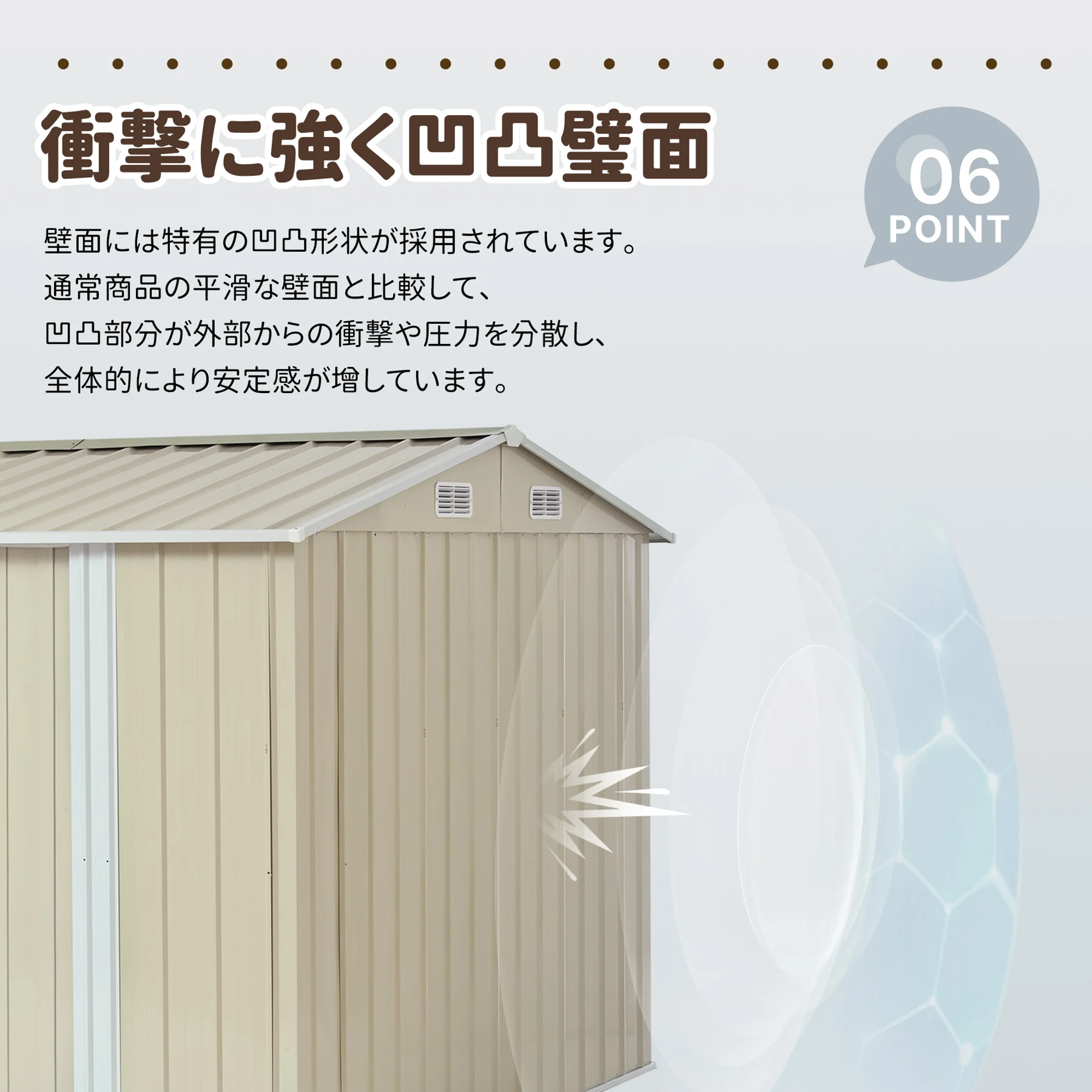 物置 屋外 スチール 倉庫 床材補強フレーム付き 戸外収納庫 幅290*奥行き232*高195 物置き おしゃれ 大型 収納庫 屋外物置 防さび ベランダ 防水 ドア スチール物置 屋外収納 ガーデニング 庭 新作【グレーホワイト】