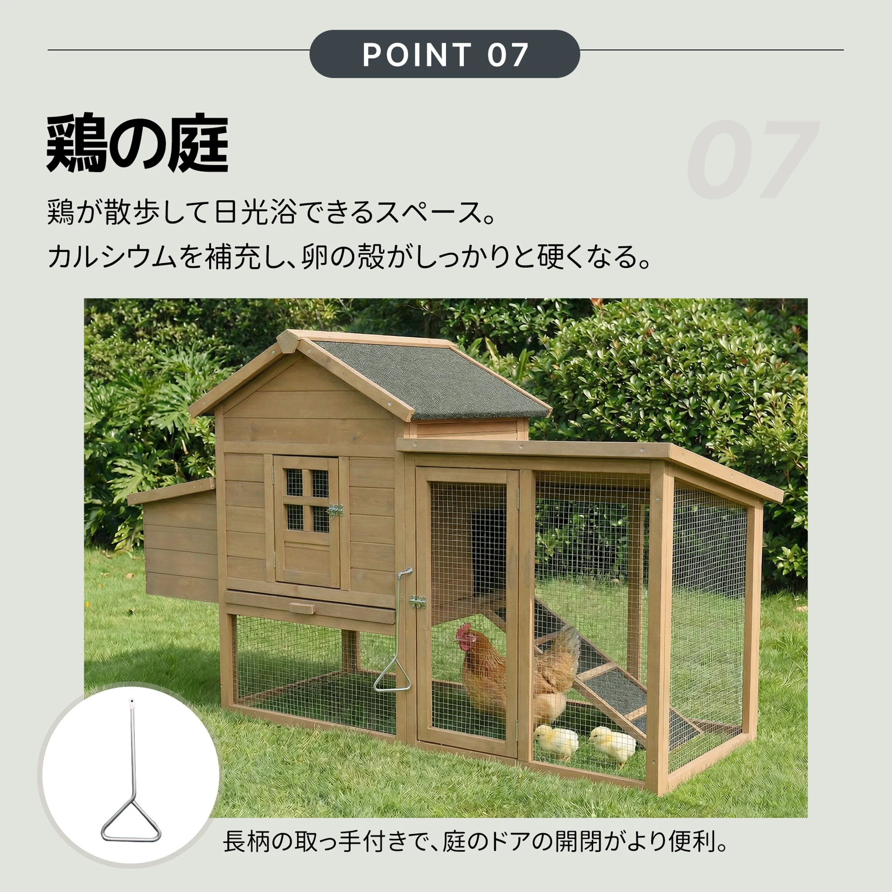 大型ペットケージ 小動物ケージ 鶏ケージ 4~6 羽用 大型鳥かご 無垢材 防水仕様 鶏小屋 鶏用ケージ 鶏舎 室内屋外兼用 大容量 うずら 鳩 兎 モルモット フェレット ハリネズミ 飼育小屋 組立簡単【ナチュラル】