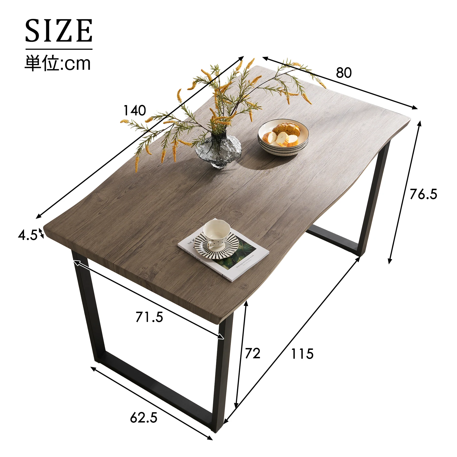 【set品】ダイニングテーブル 食卓 4人用 2人用 幅140cm おしゃれ 組み立て非常に簡単 ソリッド ハイエンド ヴィンテージ風 モダン 客用 書斎用 シンプル 波の形 椅子2P