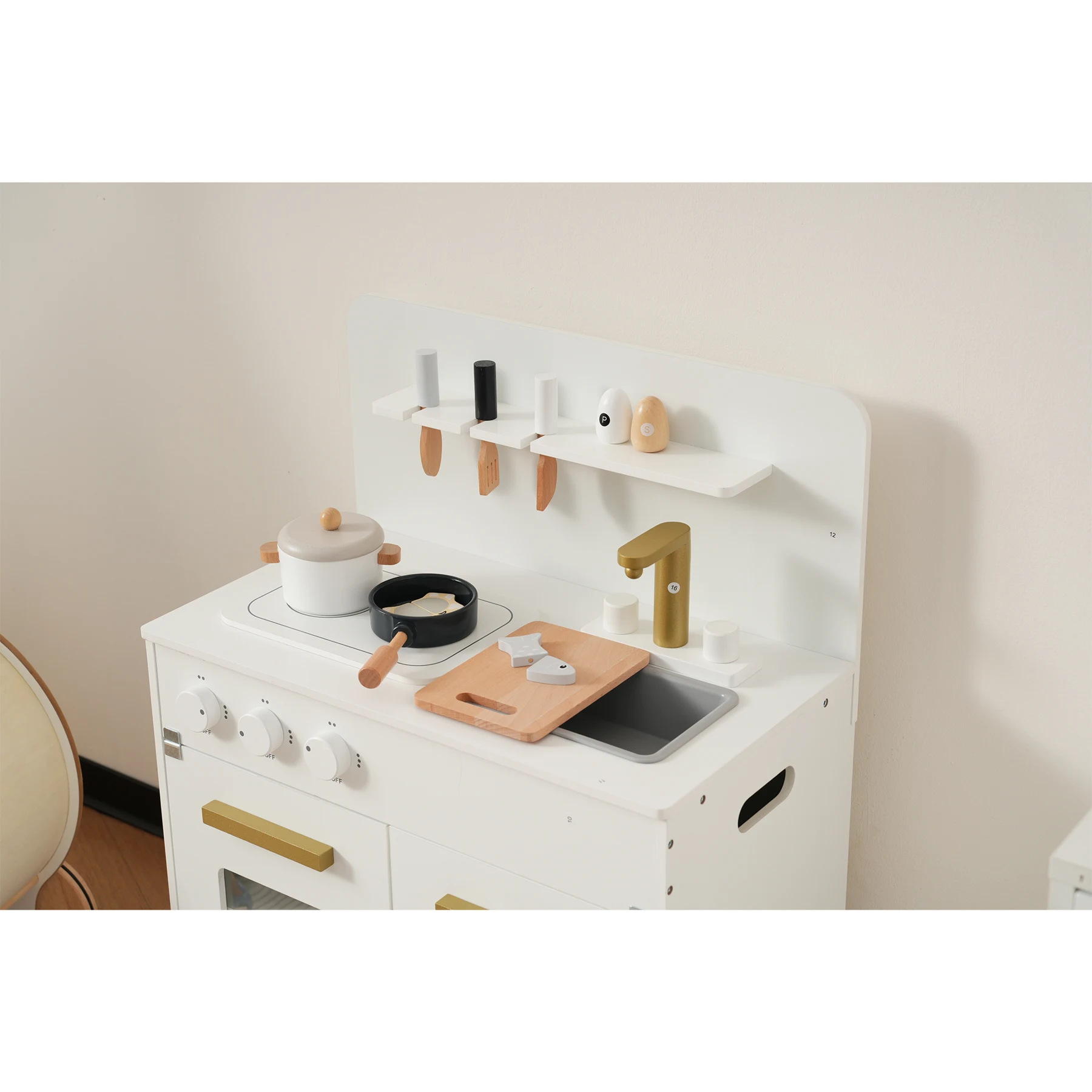 おままごと キッチン 木製 調理器具付き ままごとセット 誕生日 台所 知育玩具 子供用 子供 収納 まねっこ コンロミニキッチン おもちゃキッチン キッズ ベビー プレゼント【ホワイト】