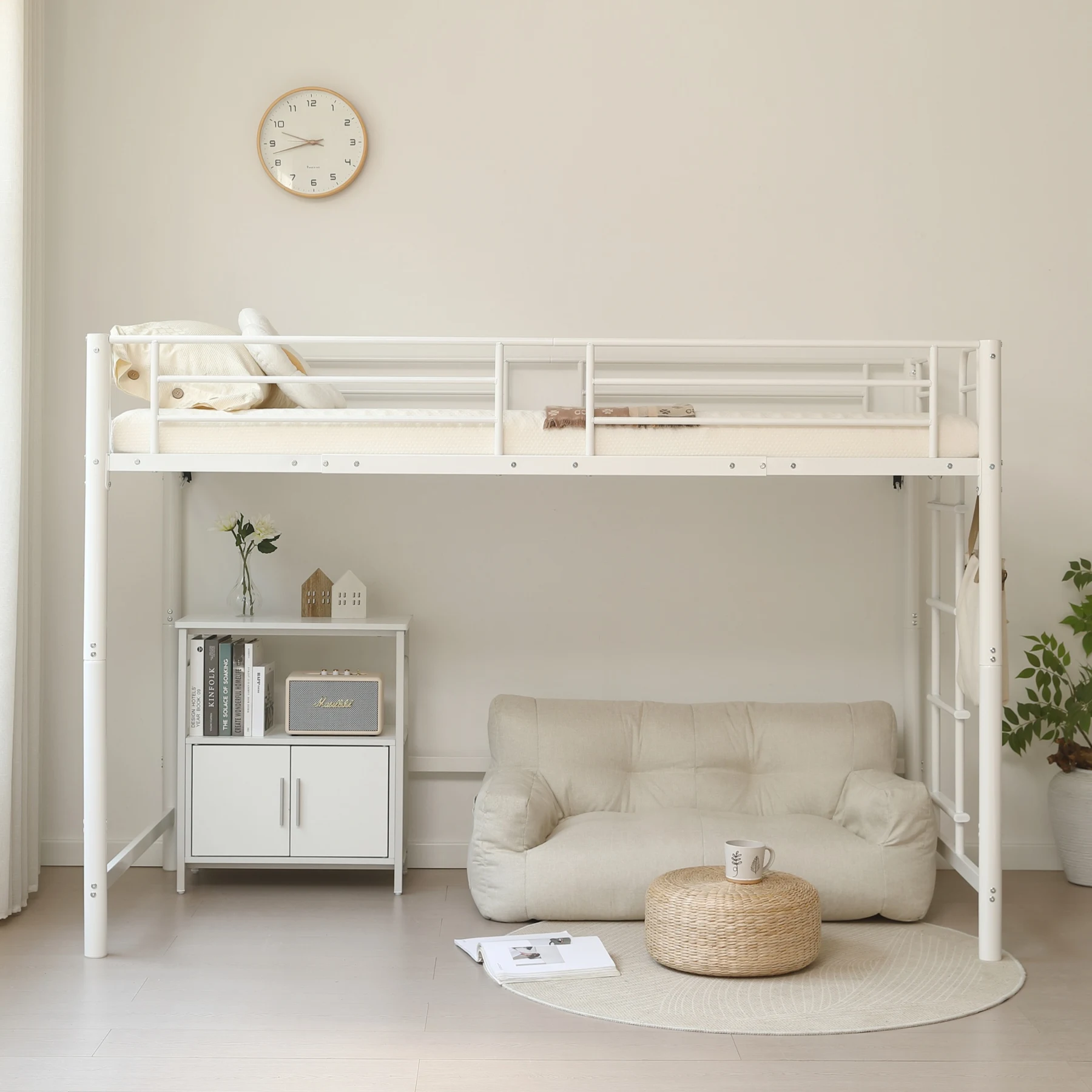 【高さ140cm】ロフトベッド パイプベッド シングル 耐荷重150kg システムベッド ロータイプ ミドルタイプ 収納 大人 一人暮らし スチール