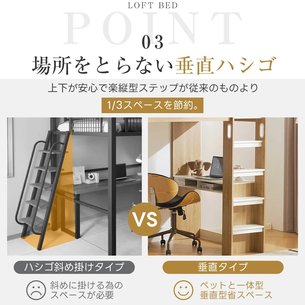 システムベッド 頑丈 階段 木製 収納 シングル デスク シェルフ ハンガー付き 北欧風 大人 一人暮らし ベッド 木製 ホワイト