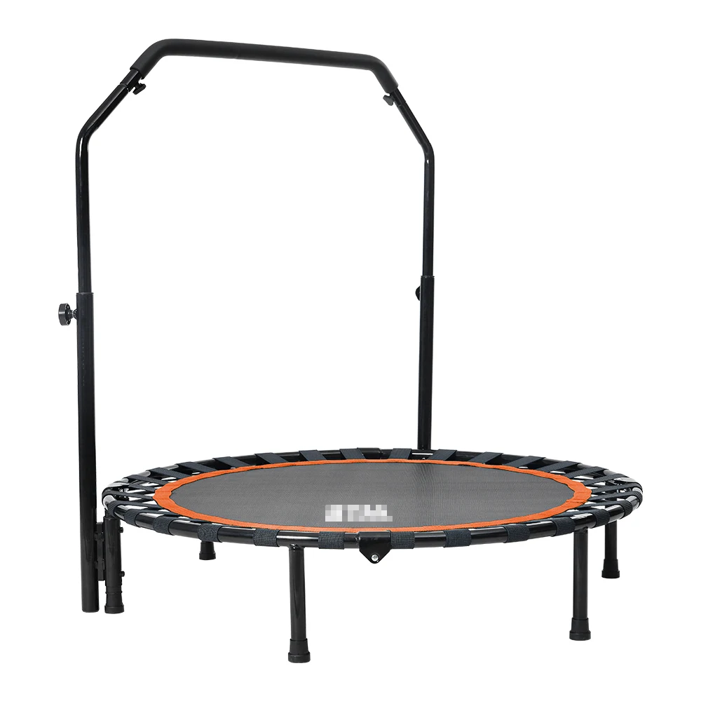 補助手すり付き トランポリン 耐荷重110kg 102cm ゴム ダイエット器具 健康器具 折りたたみ おもちゃ エクササイズ フィットネス 室内運動 あそび 家庭用 子供用 大人用 有酸素運動