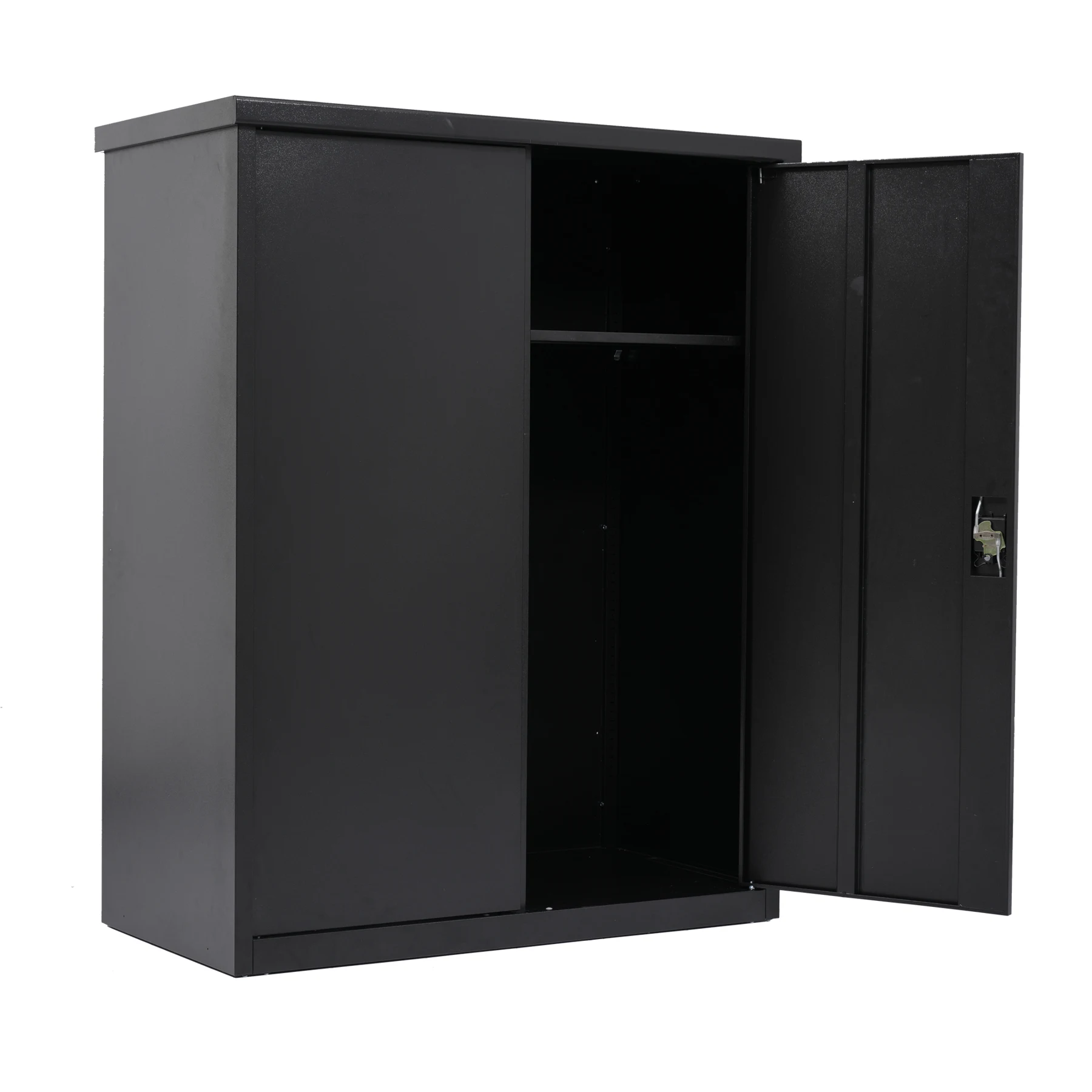 【ブラック 可動棚二枚付き】120*60*154cm 戸外収納庫 倉庫 大型物置 屋外 防水/耐侯 収納可能 ガーデン/庭/田畑/農場 頑丈 大容量
