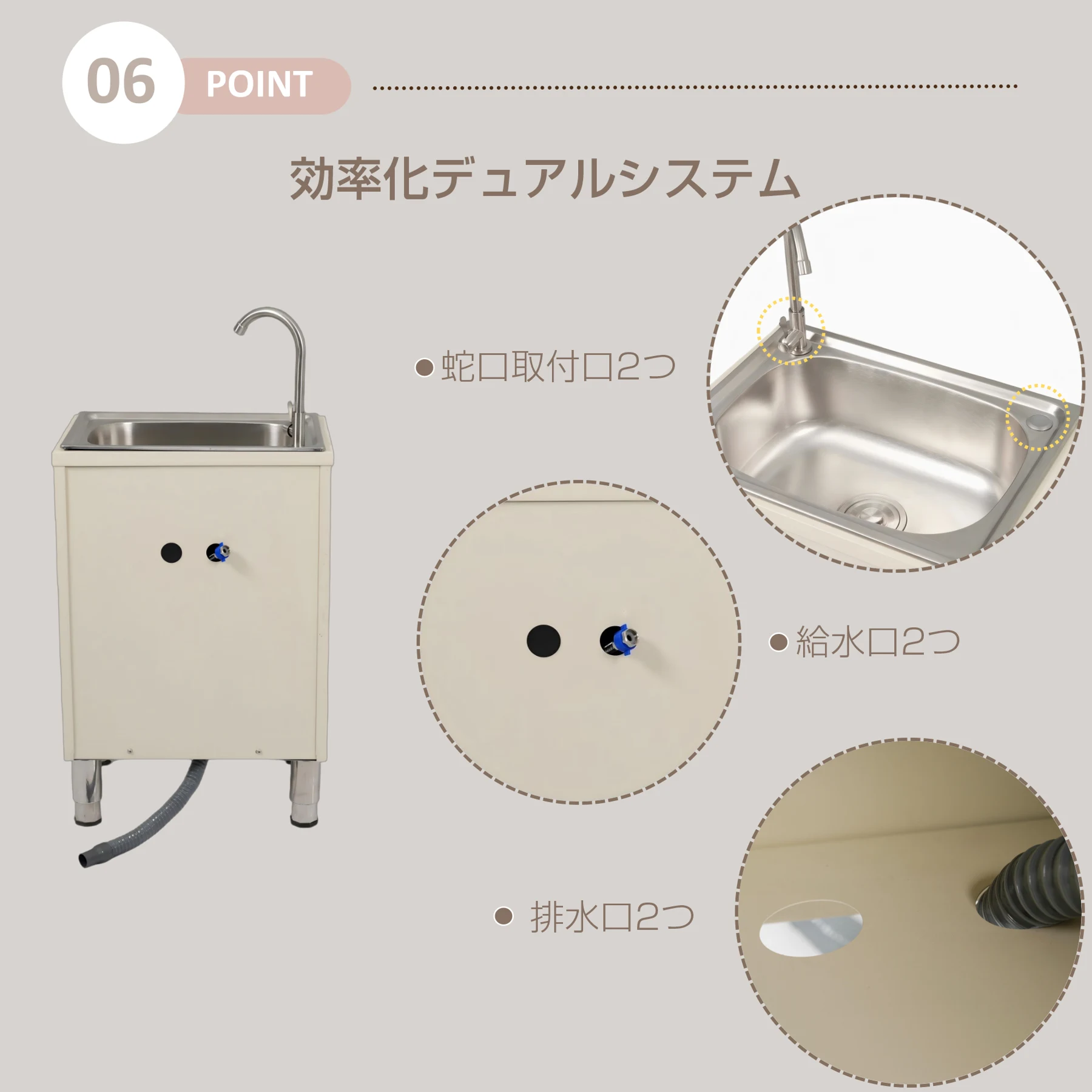 ホワイト 流し台 屋外 ステンレス 水栓付 蛇口付き シンク アウトドア 幅広 水栓付き キッチン 屋外用 ステンレス流し台 ステンレスキッチン キャンプ バーベキュー ガーデンシンク 屋外シンク 屋外流し台 簡易流し台 洗い場