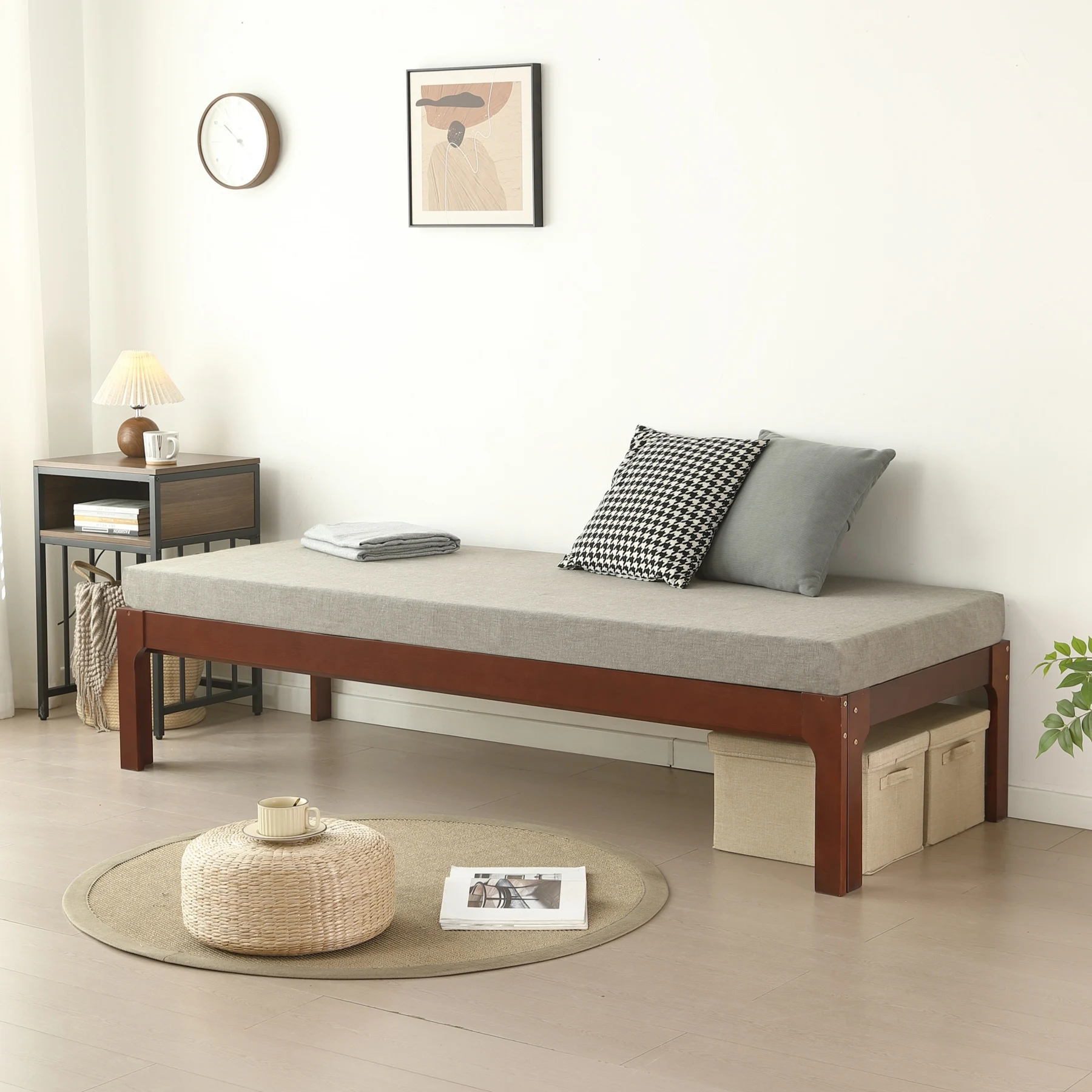【幅140cm】ソファベッド ディベッド 木製 伸長式ベッド ダブル D 2way パイン材 フレームのみ すのこ シングル セミシングル セミダブル SS~D