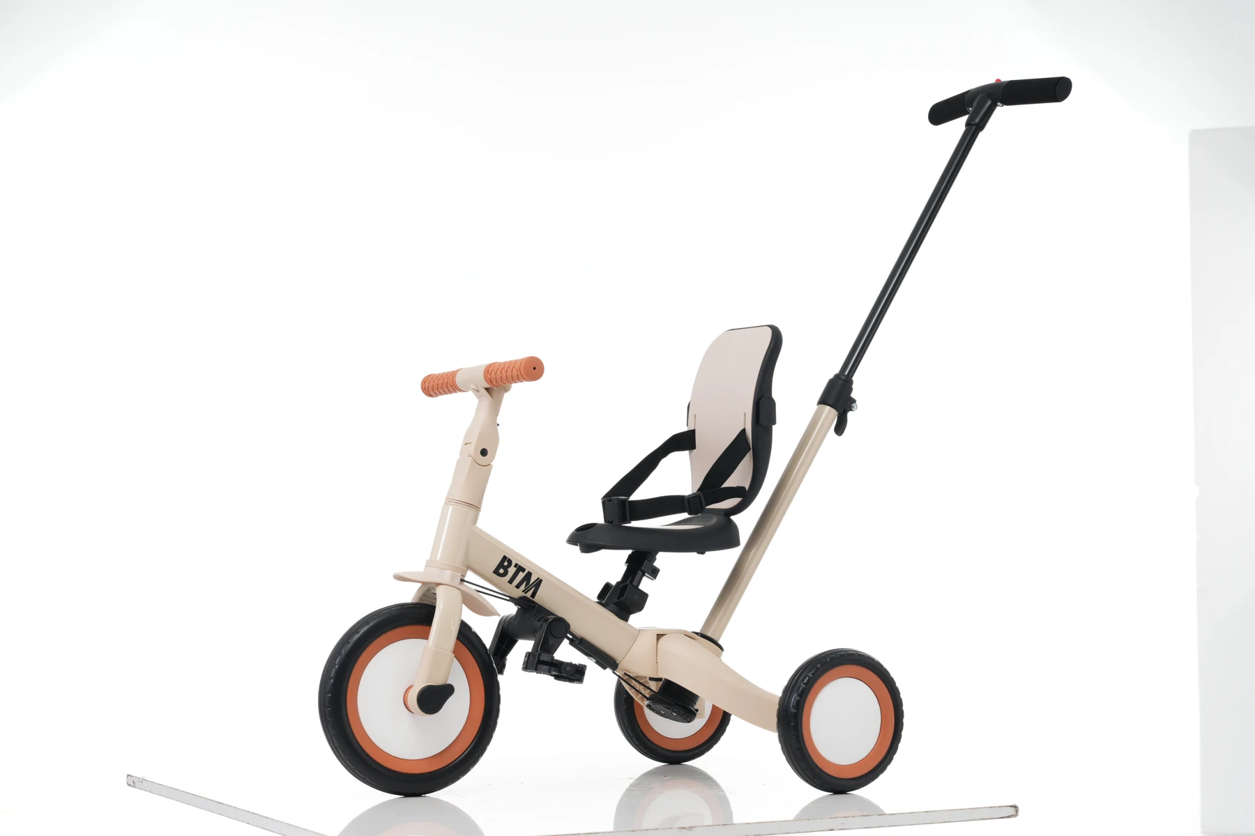 【ブルー】子供用三輪車 5in1 自転車 オリジナル 押し棒付き 安全バー付き サンシェード付き