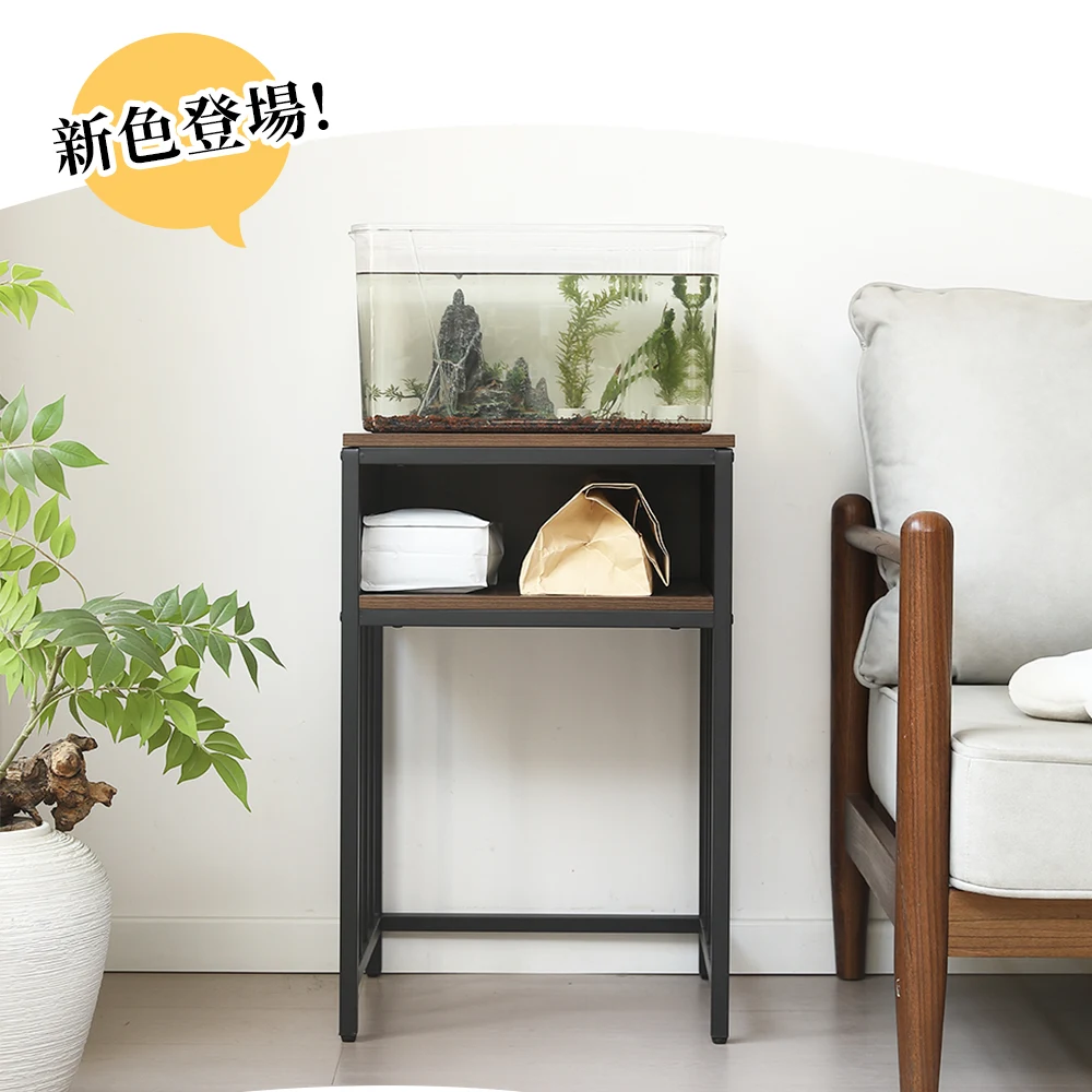 【新カラーブラウン】水槽台 水槽スタンド 45cm*40cm 耐荷重100kg 収納棚 二段 幅45cm スチール 頑丈 アジャスター付 水槽 ラック 収納棚 木製 飼う 2段 収納ラック