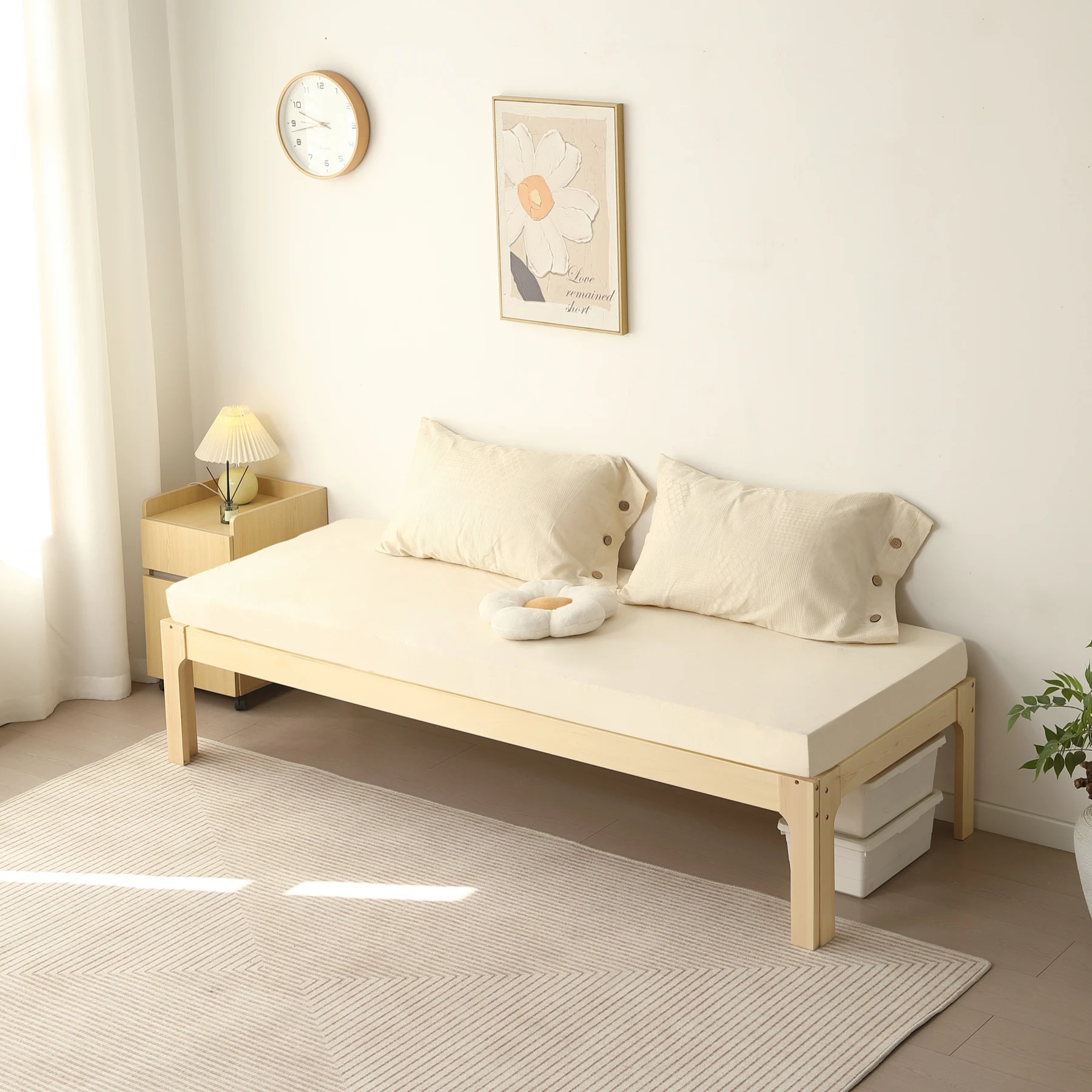 【幅140cm】ソファベッド ディベッド 木製 伸長式ベッド ダブル D 2way パイン材 フレームのみ すのこ シングル セミシングル セミダブル SS~D