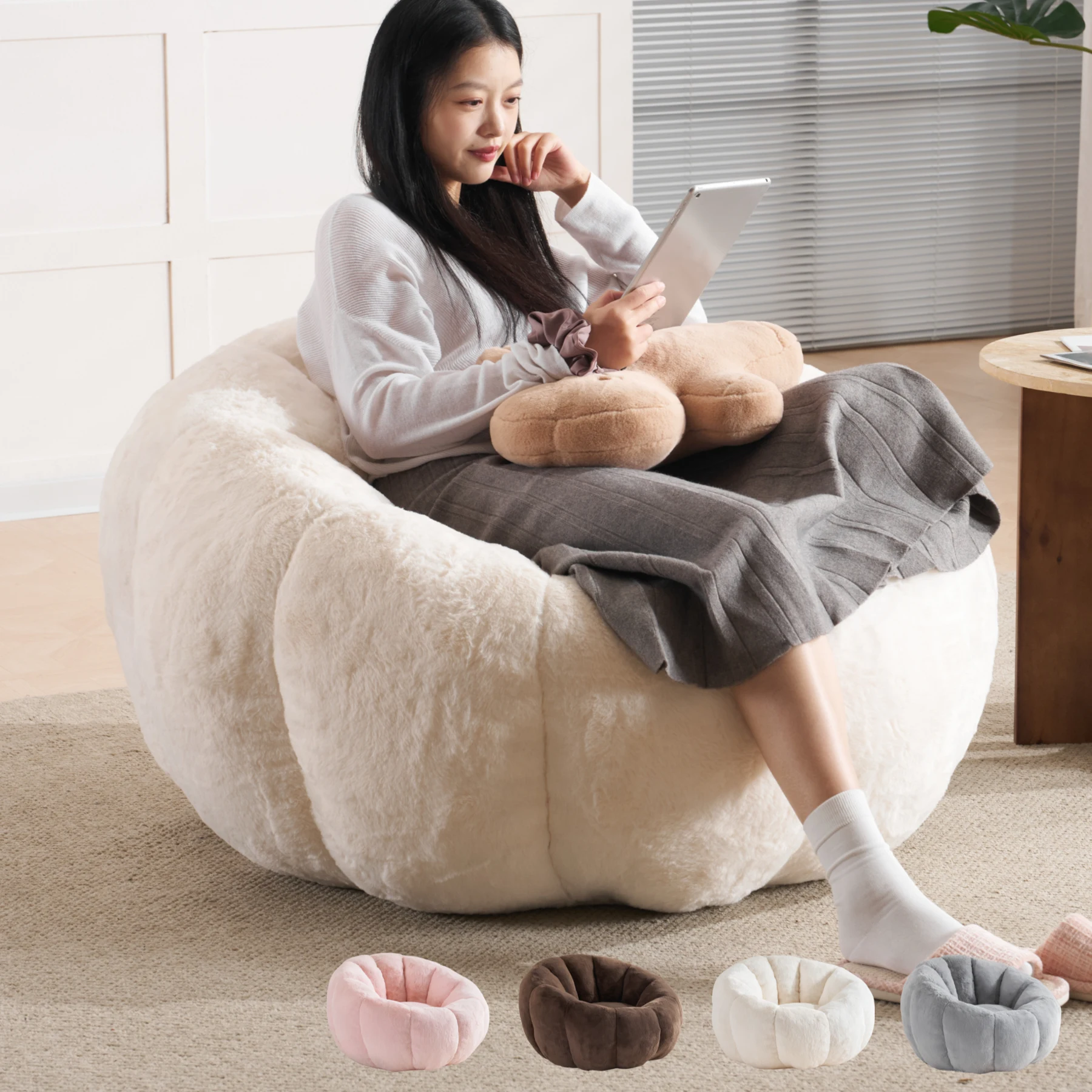 【一人掛けソファ】圧縮ソファ クッションソファー ソファー 座椅子 圧縮梱包 1人掛けソファ シンプル フロアソファー 座る 可愛い外観 実用性 コンパクト 包まれる感じ コスパ最高 耐荷重150kg ふわふわ感 圧力分散 コンパクト 一人暮らし ミニサイズ プリンみたいな感じ ベルベット