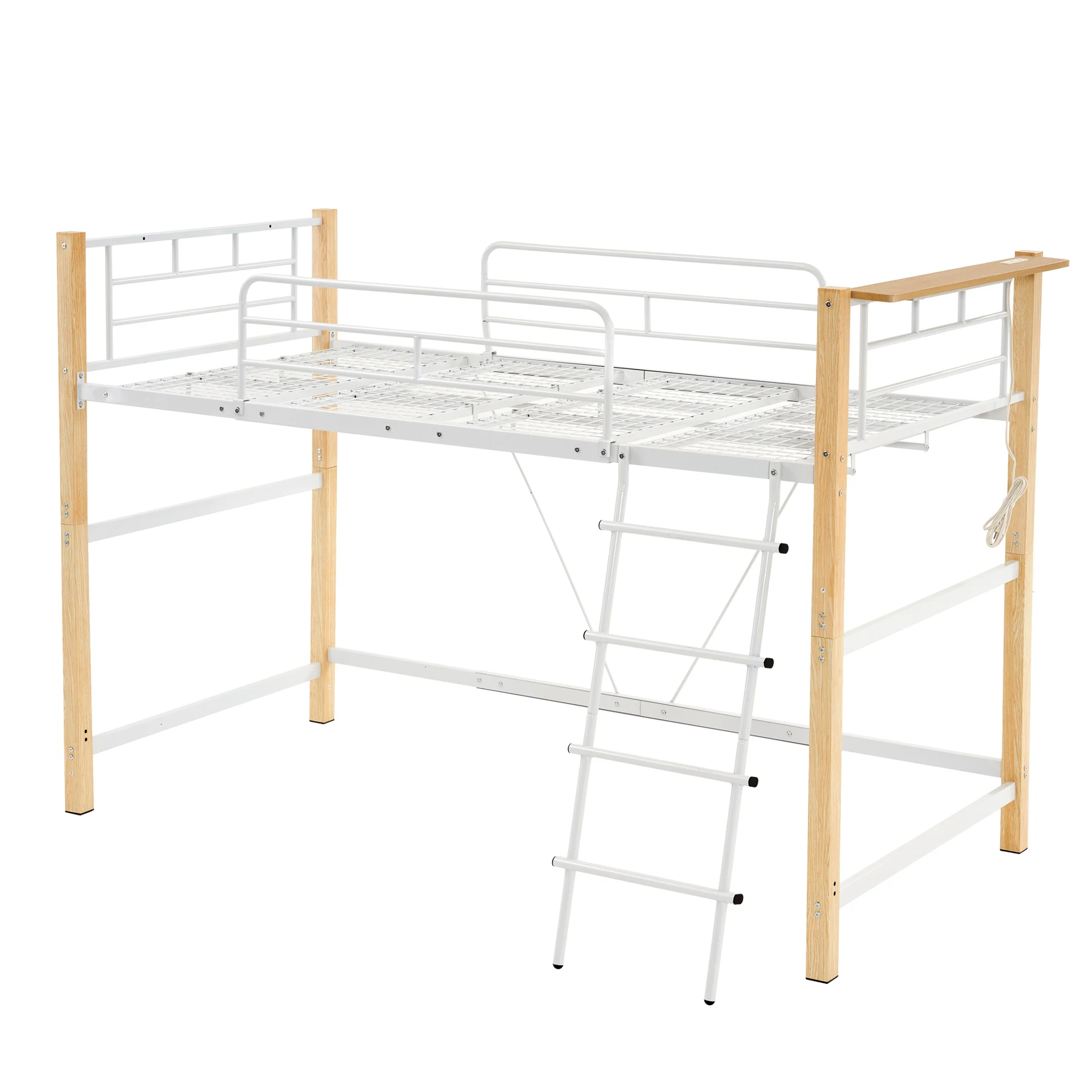 【高さ140cm】ロフトベッド パイプベッド シングル 耐荷重150kg システムベッド ロータイプ ミドルタイプ 棚 収納 北欧風 大人 一人暮らし ハンガーポール4本付属 送料無料 スチール 耐震 ベッド 子供部屋