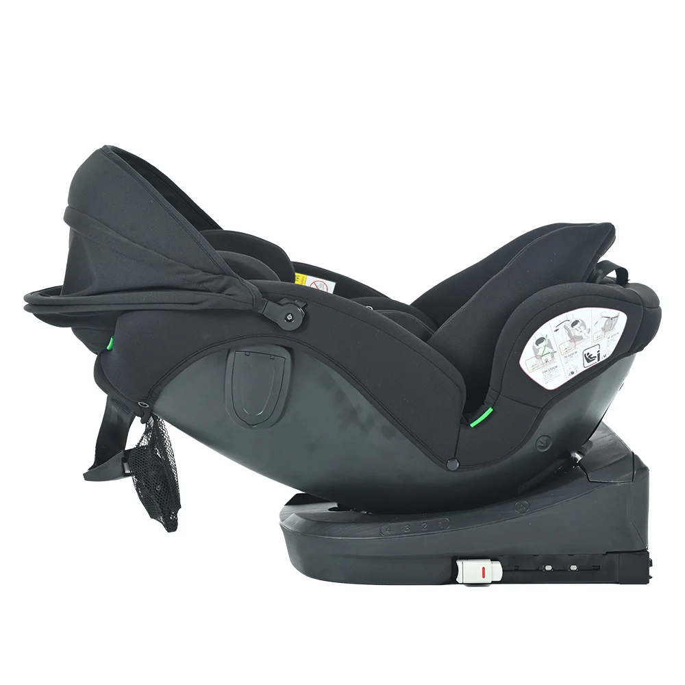 【ドリンクホルダー追加】【トップテザー】チャイルドシート 新生児 ISOFIX 0歳~12歳 360度回転式 40~150cm ジュニアシート 調節可能 洗える 超広いキャノピー付き ベビーシート 出産祝い 車【ブラック+ダークグレー】