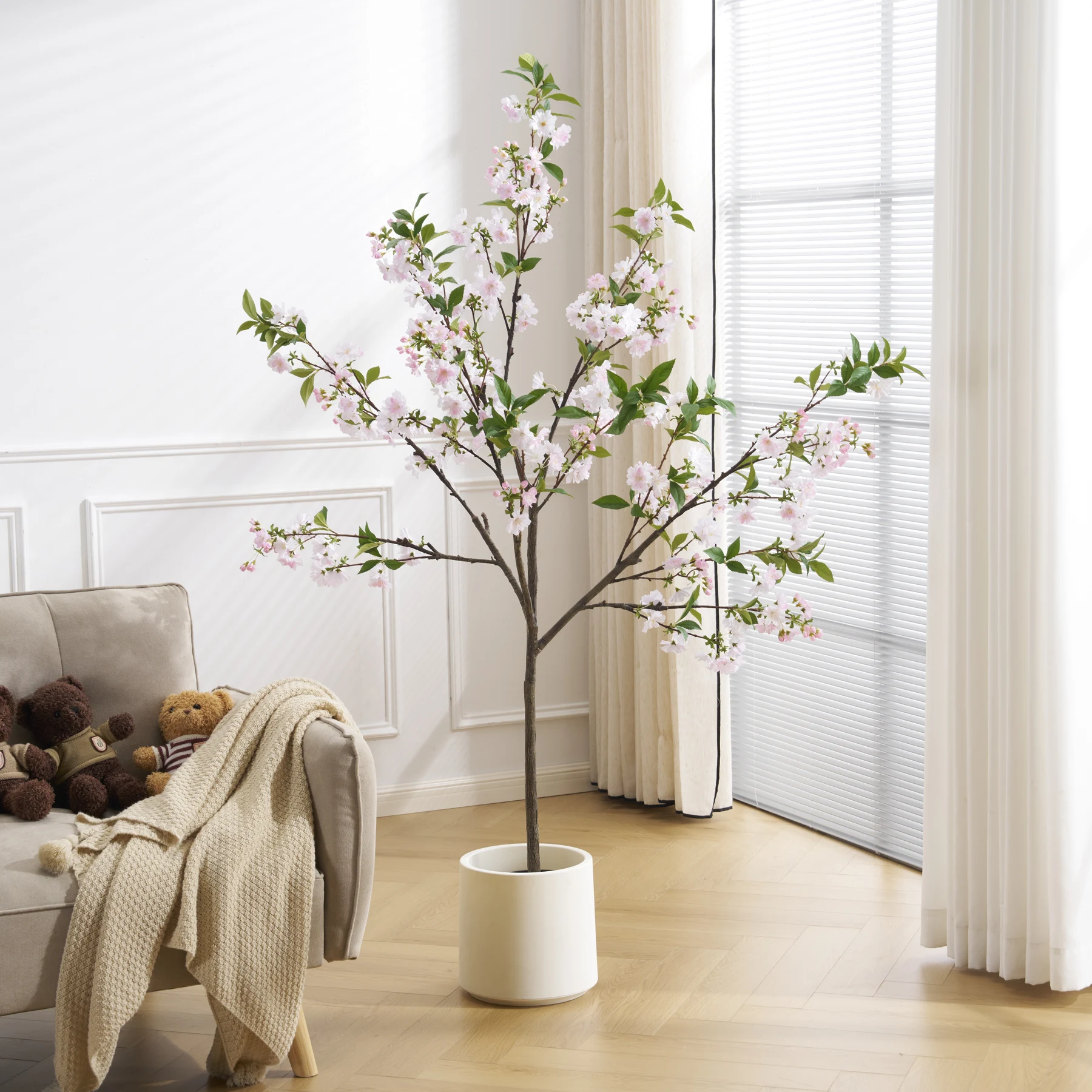 観葉植物 フェイク 180cm 八重桜 フェイクグリーン 人工観葉植物 大型 水性塗料 造花 ホテル インテリア リアル おしゃれ お祝い 樹 木 室内