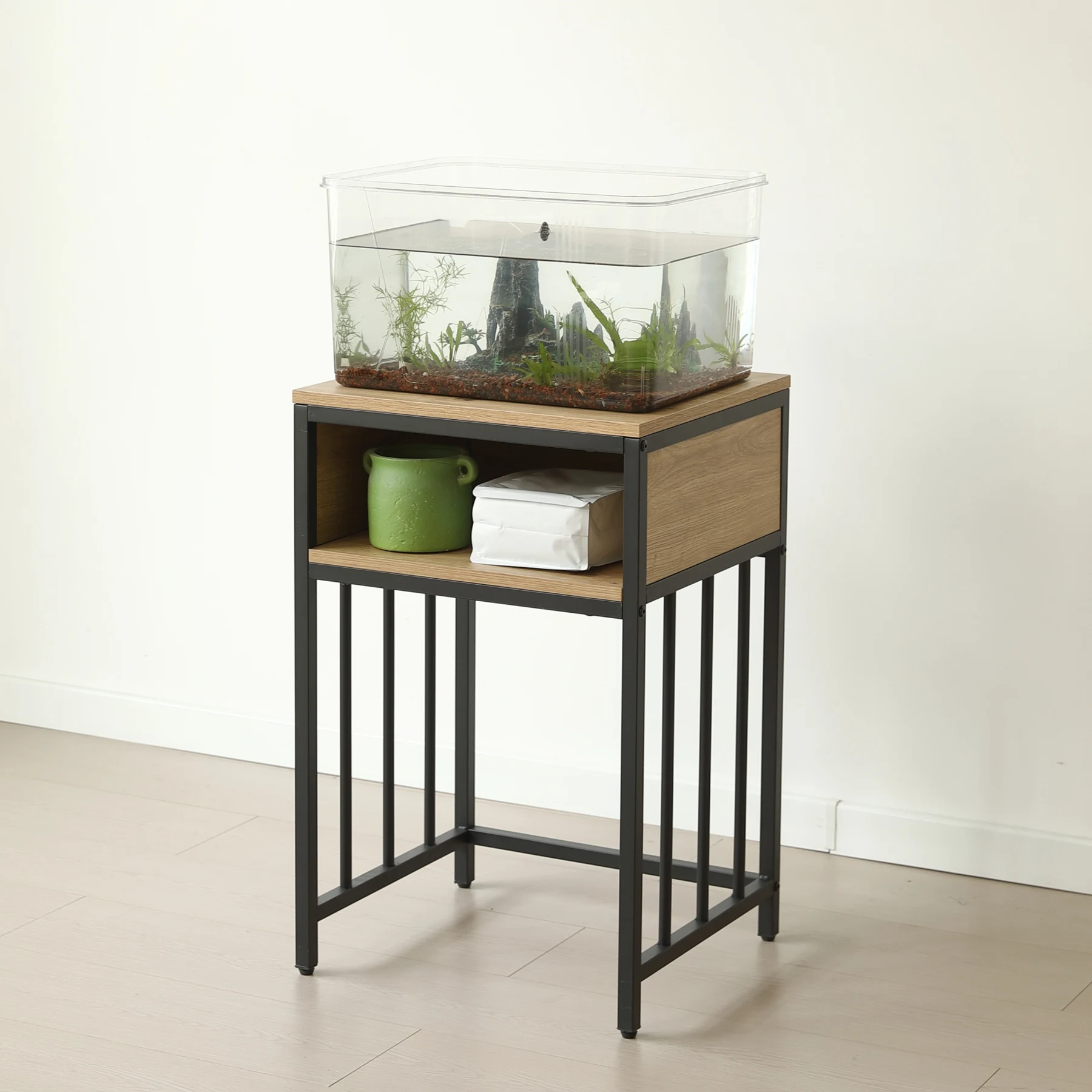 水槽台 水槽スタンド 45cm*40cm 耐荷重100kg 収納棚 二段 幅45cm スチール 頑丈 アジャスター付 水槽 ラック 収納棚 木製 飼う 2段 収納ラック