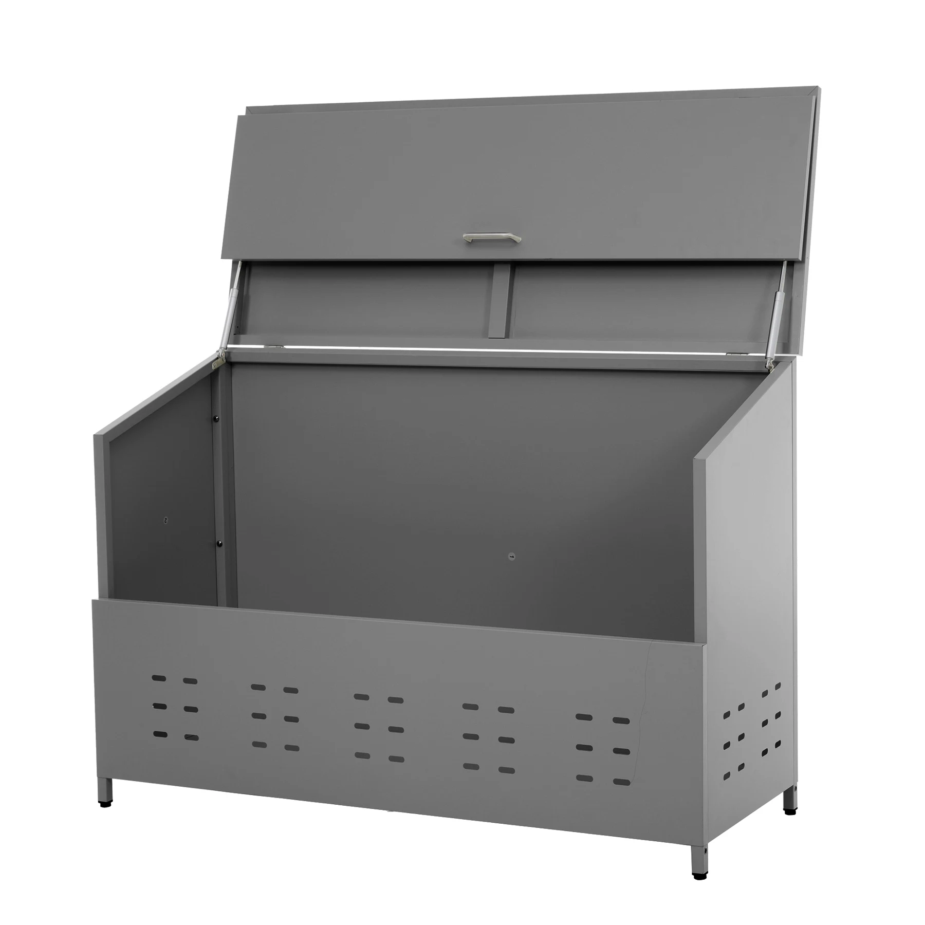 ゴミ箱 屋外 収納庫 大容量 308L 自立できる蓋 通気性抜群 頑丈 大型 安定 簡単組立 ゴミ荒らし防止 カラスよけ 大型 野良猫よけ 大きい ふた付き ゴミステーション ゴミボックス ゴミ収納 ゴミ保管 ゴミ収集 庫 ごみ 箱 カラス対策【グレー】