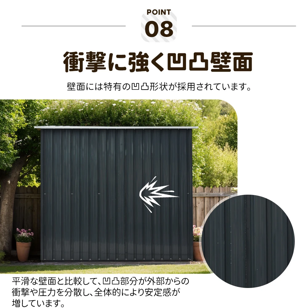 【可動棚&すべり出し窓付き】物置 屋外 スチール 倉庫 床材補強フレーム付き 戸外収納庫 W194cm*D152cm*H174cm 物置き おしゃれ 大型 収納庫 屋外物置 防さび ベランダ 防水 ドア スチール物置 屋外収納 ガーデニング 庭 新作【グレーホワイト】
