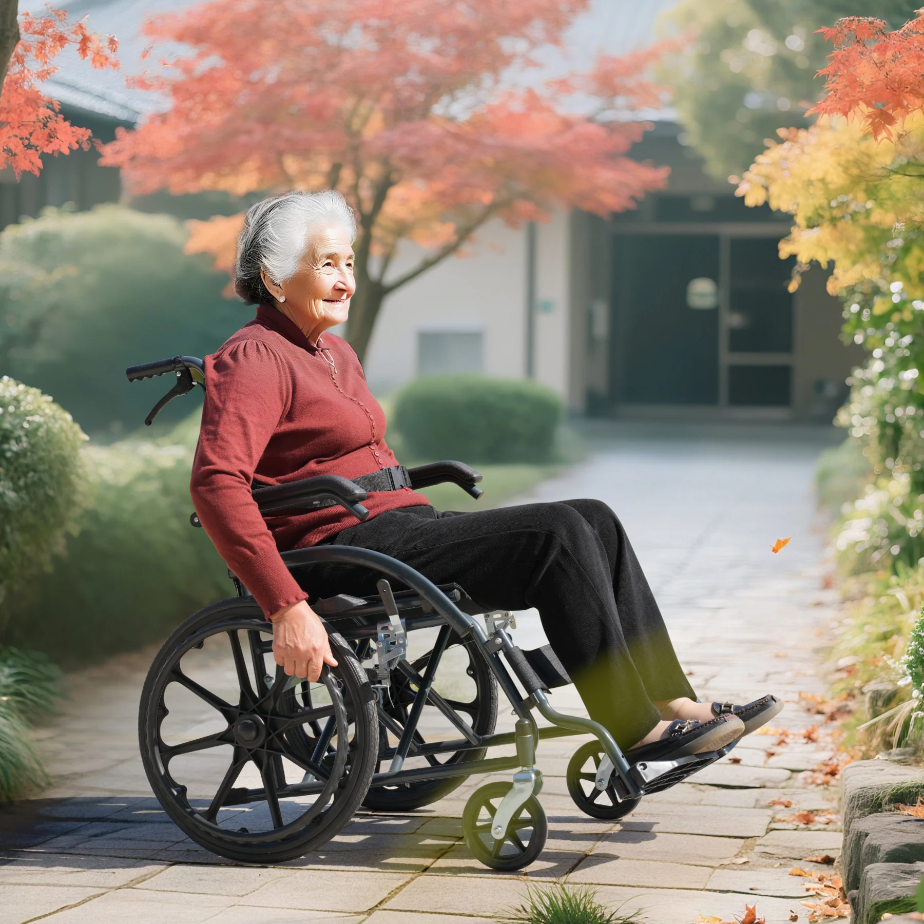 車椅子 折畳み 自走式 自走介助兼用 自立できる 軽量 コンパクト ノーパンクタイヤ 折りたたみ 収納可能 超軽量 コンパクト 安全ベルトつき 背面ポケット 外出用 介護 福祉用具 ブラック+ブルー