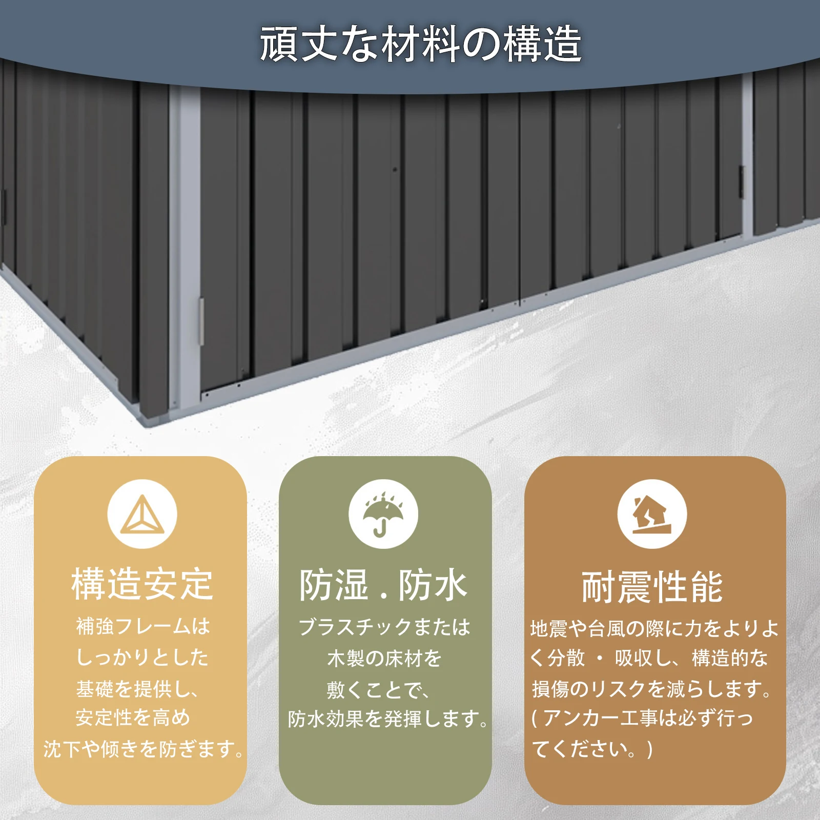 物置 屋外 戸外収納庫 スチール 幅196*奥行き122*高180 引き戸両開きタイプ 換気口付き 防さび ベランダ 防水 ガーデニング 庭
