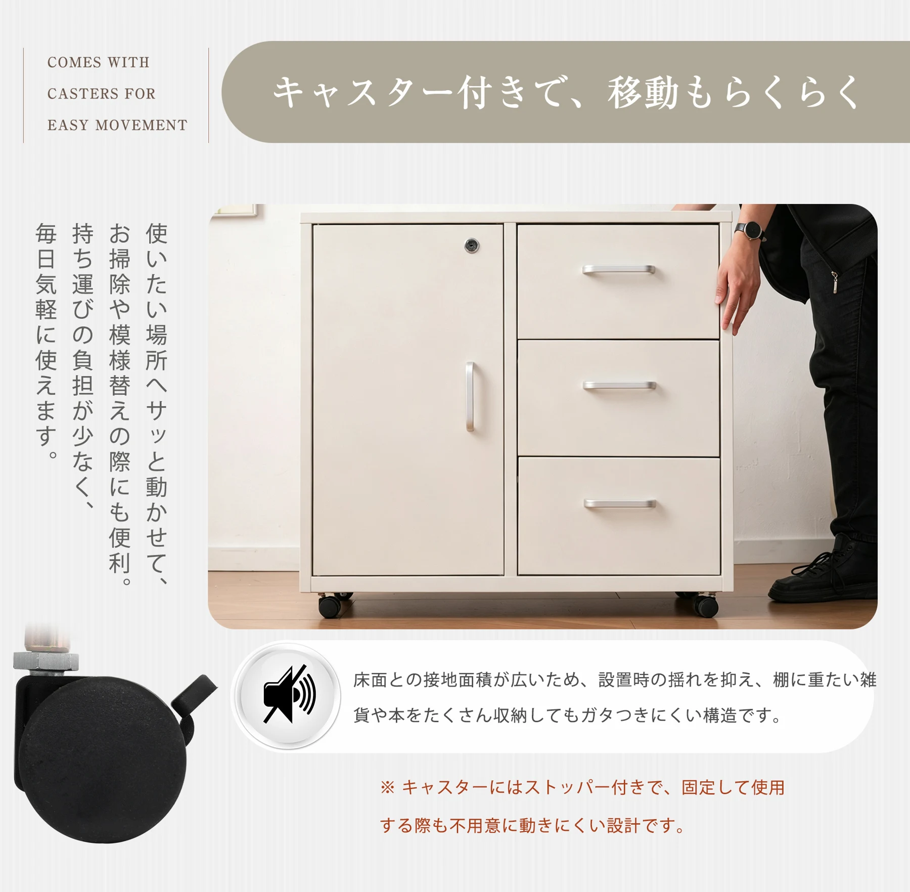 キャビネット スチール製 デスクワゴン 引き出し サイドボード チェスト 収納棚 リビングボード 両開き扉 大容量収納 テレビ台 作業台 間仕切りカウンター タンス 漫画 衣類 収納 おしゃれ リビング 寝室 ランドリーチェ 組立品