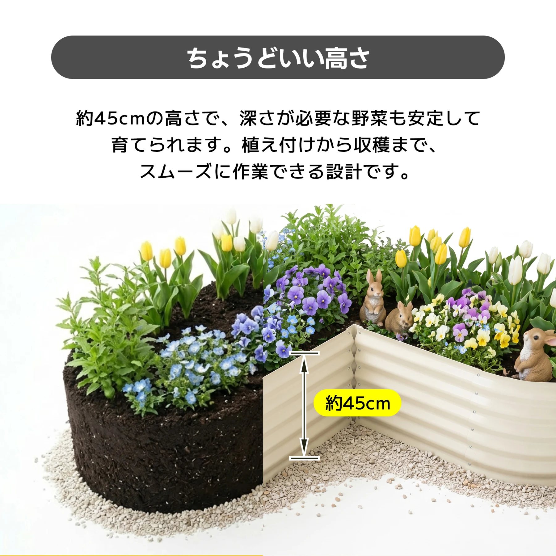 【890L】レイズドベッド ガーデンベッド 168*168*76*45cm コーナーを無駄なく活用 腐らない 庭 野菜 プランター 果物栽培用 ガーデンフレーム おしゃれ 組立簡単 ガーデンボックス 屋外 家庭菜園 DIY 野菜 植物 花 花園 家庭用【ホワイト】