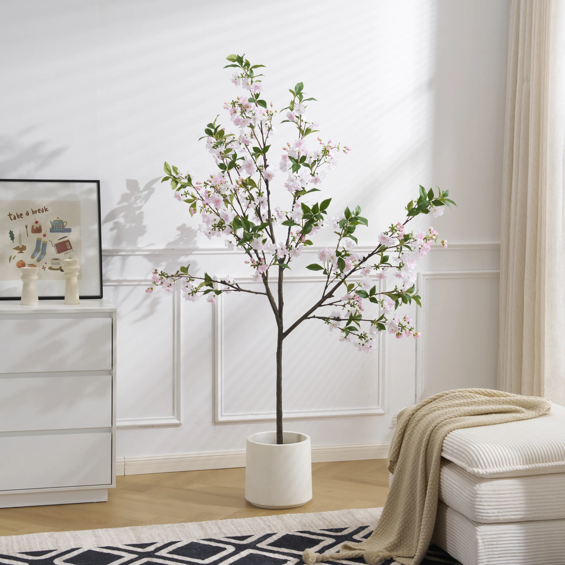 観葉植物 フェイク 180cm 八重桜 フェイクグリーン 人工観葉植物 大型 水性塗料 造花 ホテル インテリア リアル おしゃれ お祝い 樹 木 室内
