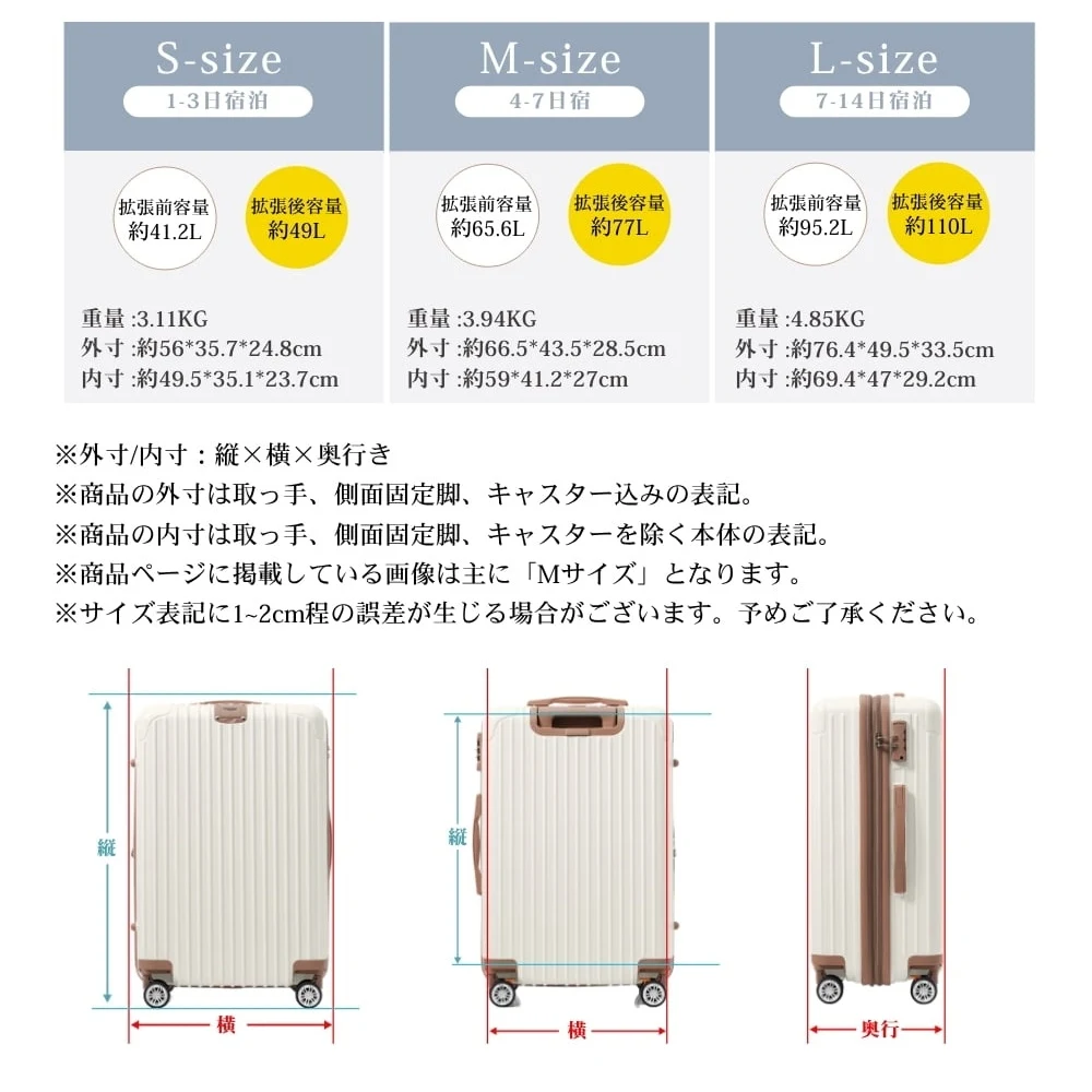 キャリーケース スーツケース Sサイズ 大容量 容量拡張 ビジネス かわいい 軽量 おしゃれ ストッパー付き TSAロック搭載 suitcase 旅行 海外 人気 おすすめ 女性 静音 静か 小型