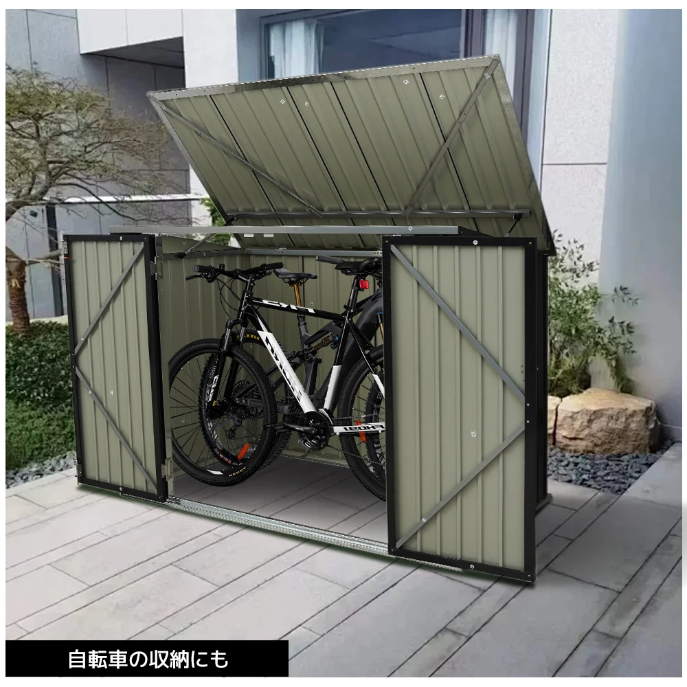 【ブラック】ゴミ箱 屋外収納庫 大容量 大型 屋外ごみ箱 屋外用ゴミ箱 ストッカー 外用 ゴミ箱 ゴミステーション ベランダ 屋外 収納ボックス 金属製