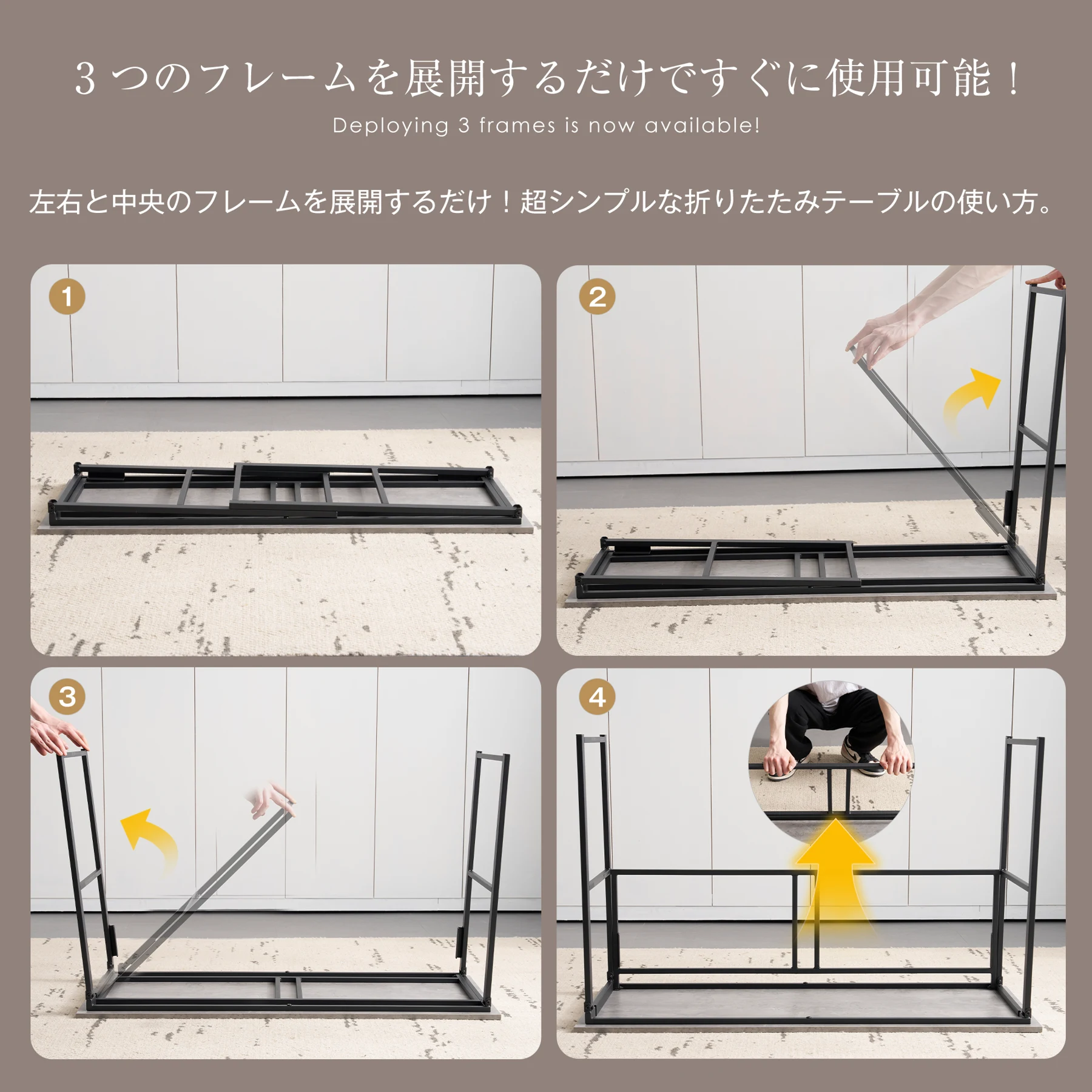 パソコンデスク シンプルワークデスク ゲーミングテーブル 幅120cm PCデスク 学習机 勉強机 折りたたみ 完成品 木製 しっかりした構造 おしゃれ 広々