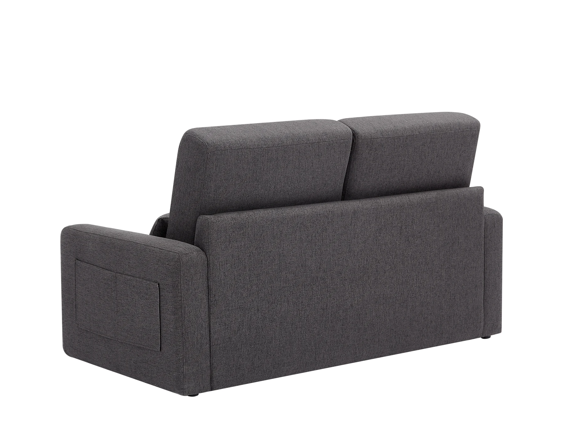 2 seater sofa ソファ 2人掛け 収納付き ファブリック 両側に肘掛け付き 木脚外し可能 ローソファ コンパクト ひとり暮らし カウチソファー