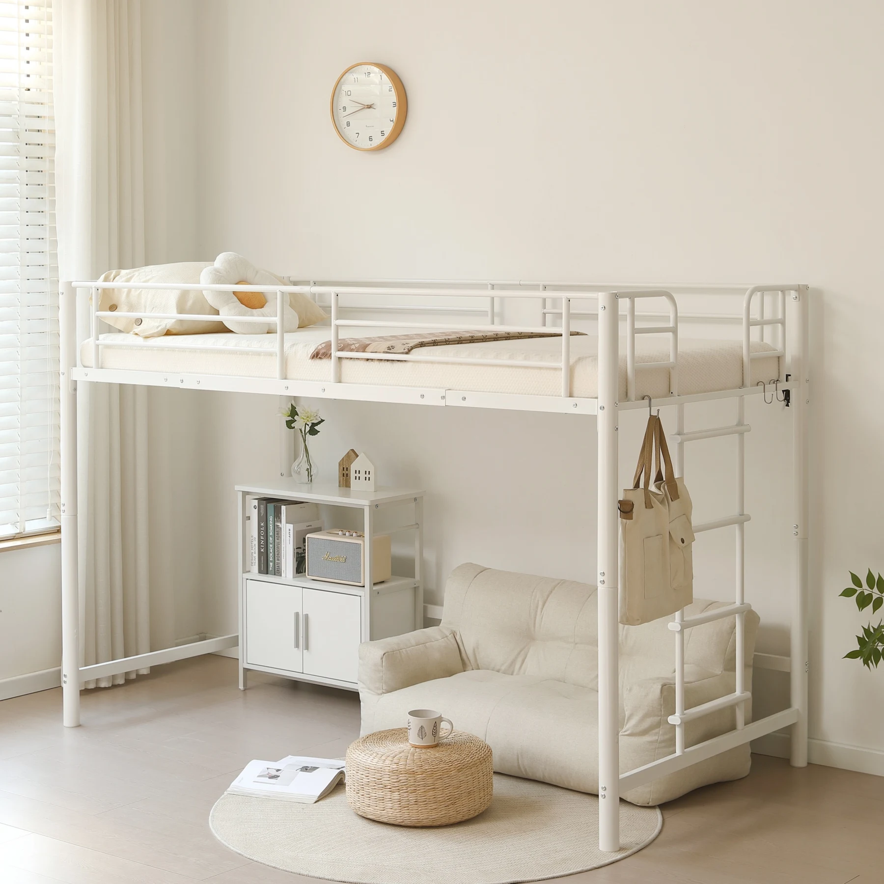 【高さ140cm】ロフトベッド パイプベッド シングル 耐荷重150kg システムベッド ロータイプ ミドルタイプ 収納 大人 一人暮らし スチール