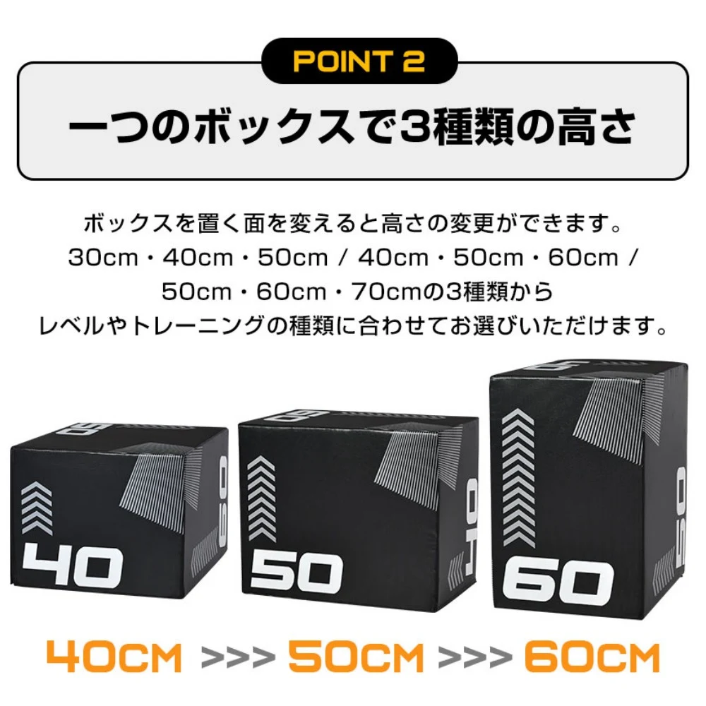 【50×60×70cm】プライオボックス ソフト 昇降台 跳び箱 プライオメトリクス ボックス ジャンプ台 ステップ台 3in1 体幹 トレーニング