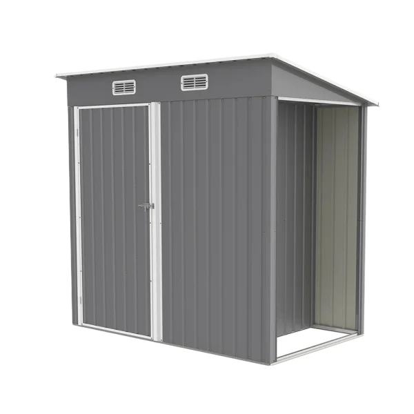 物置+薪小屋 屋外 大型 倉庫 大型物置 高機能収納庫 戸外収納庫 物置 防水/耐侯 収納可能 ガーデン/庭/田畑/農場 頑丈 大容量 スチール 開閉式ドア 補強フレーム付き 換気口付き 床なし
