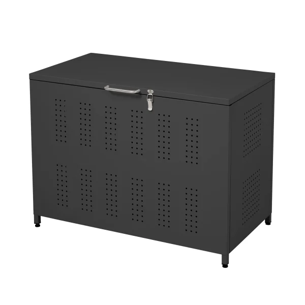 屋外ゴミ収納庫 ゴミ箱 屋外 ゴミ収集ボックス ごみ集積所 大容量 カラスよけ 野良猫対策 ゴミ荒らし防止 庭用可能 容量210L ブラック