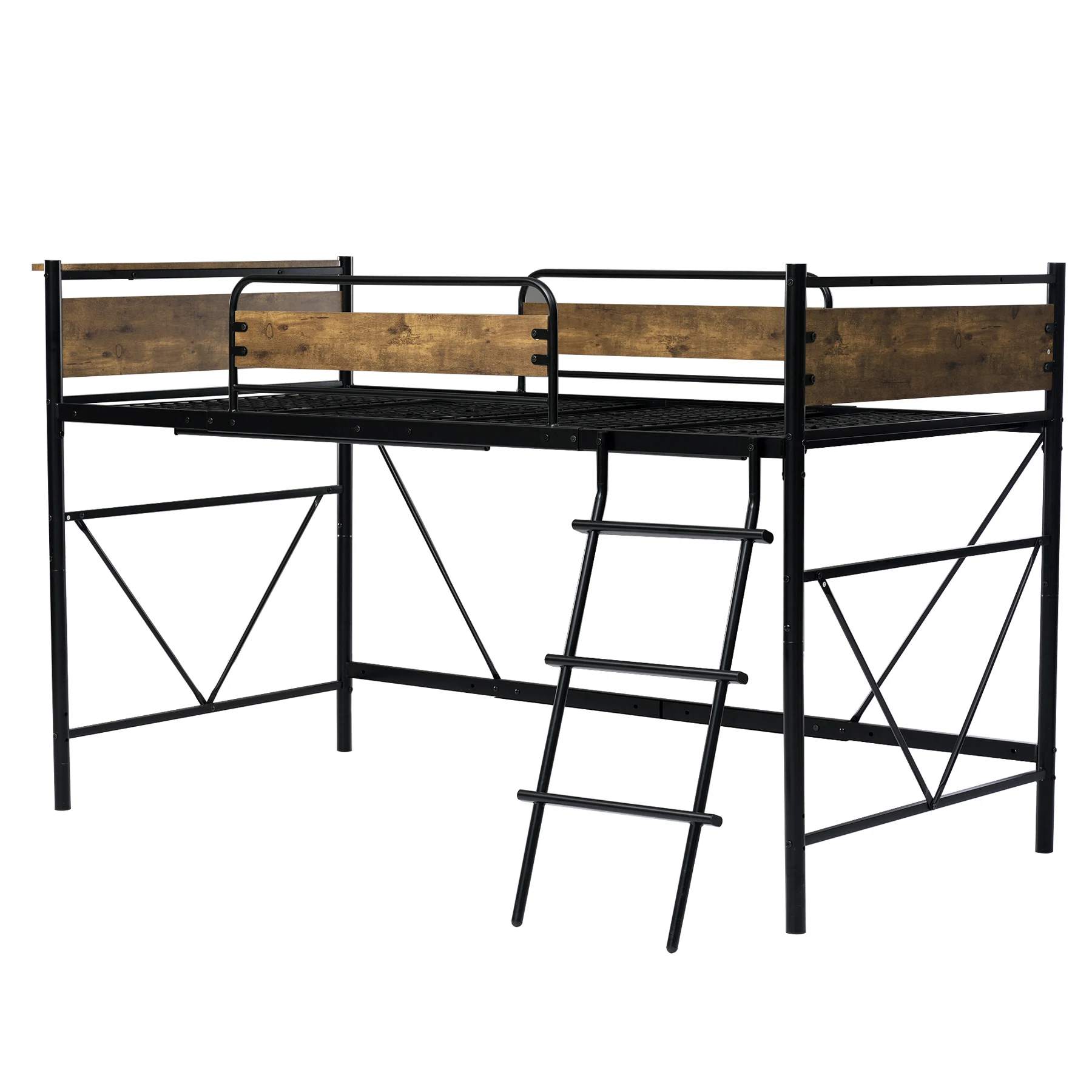 ロフトベッド パイプベッド シングル 耐荷重150kg 高さ125cm システムベッド ロータイプ ミドルタイプ 収納 北欧風 大人 一人暮らし ハンガーポール4本付属 送料無料 スチール 耐震 ベッド 子供部屋