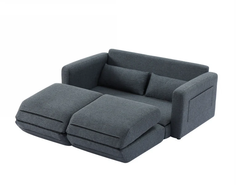 2 seater sofa ソファ 2人掛け 収納付き ファブリック 両側に肘掛け付き 木脚外し可能 ローソファ コンパクト ひとり暮らし カウチソファー