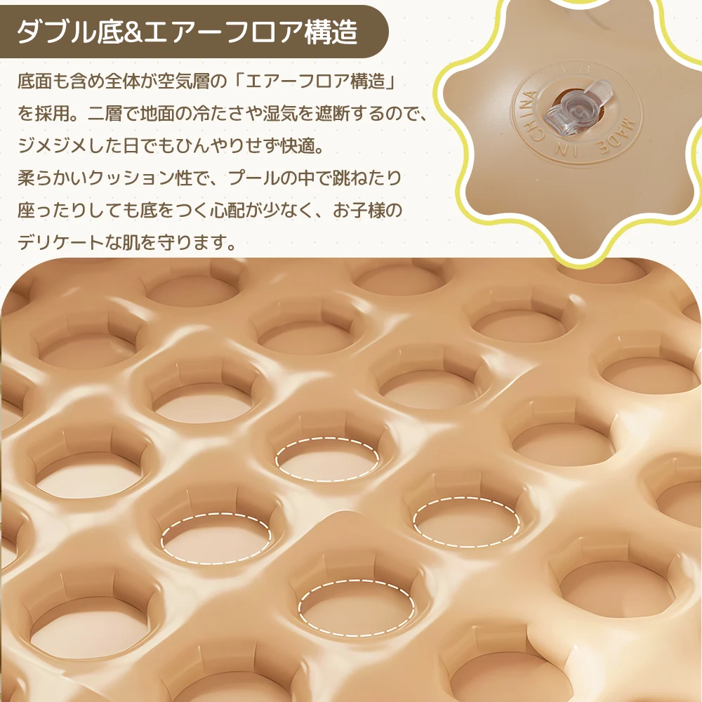 プール 122cm*33cm 空気入れ付き 簡単設置 省スペース収納 室内 室外 PVC素材 プールボールなし