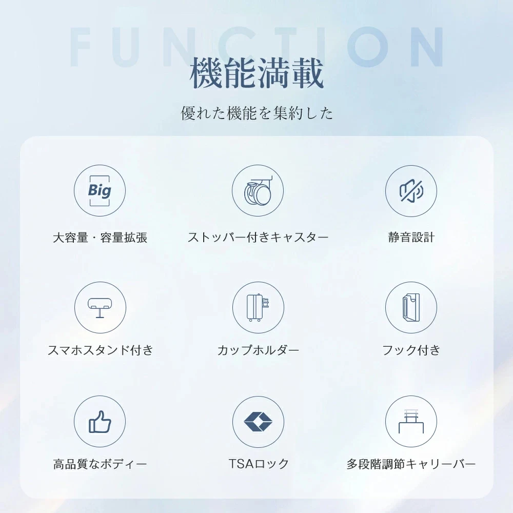 スーツケース Sサイズ ストッパー付き USBポートキャリーバッグ キャリーケース スマホスタンド ドリンクホルダー TSAロックかわいい 2日 3日 小型 おしゃれ 軽量 大容量 海外旅行